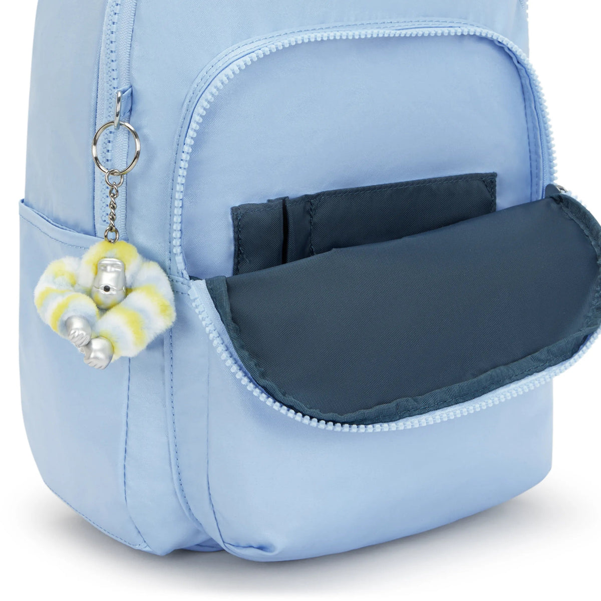 Kipling Seoul Small Backpack in Clear Sky Metallic — interior view 2