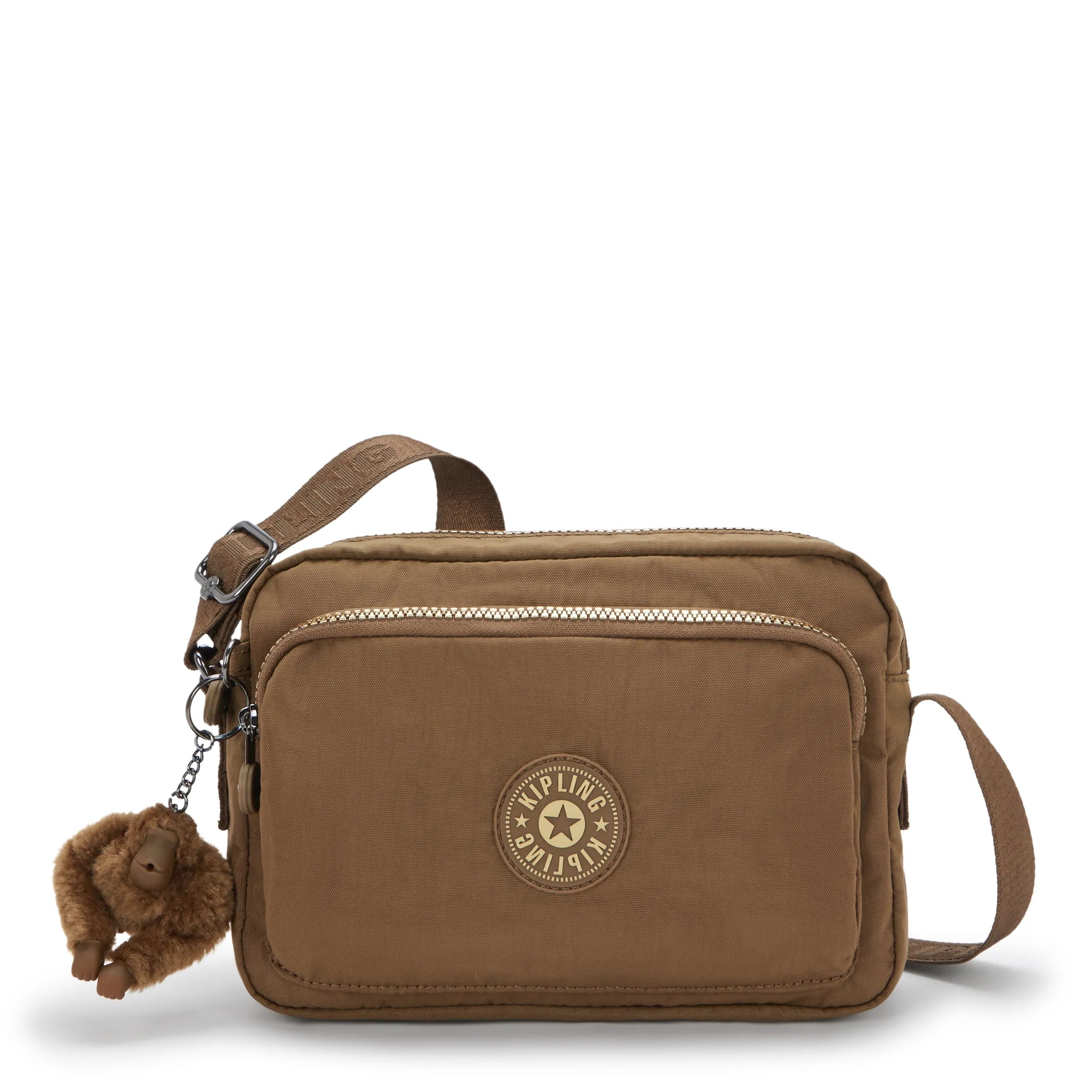 Kipling Abanu M Zip in Glorious Khaki — front view