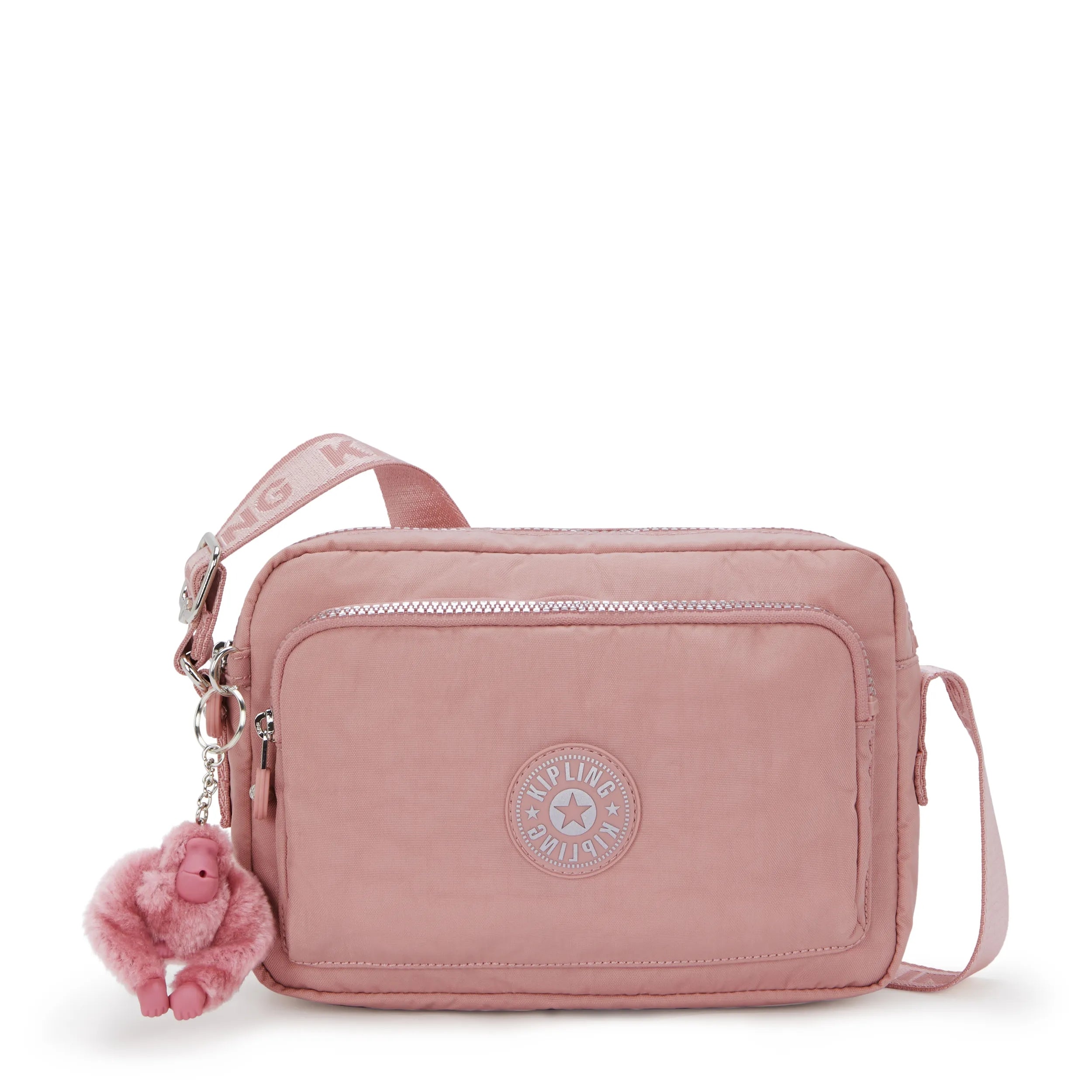 Kipling Abanu M Zip in Glorious Pink — front view