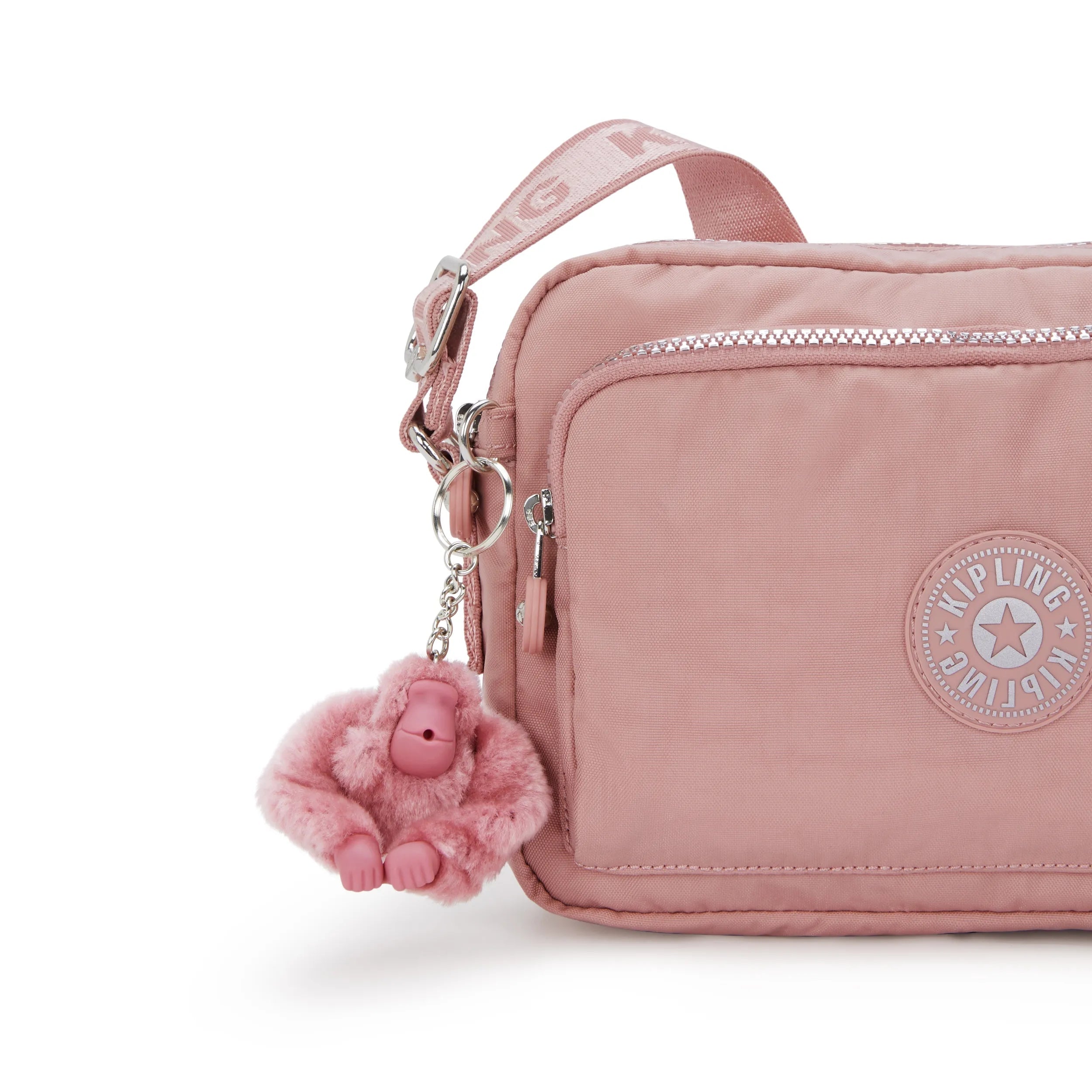 Kipling Abanu M Zip in Glorious Pink — detail view