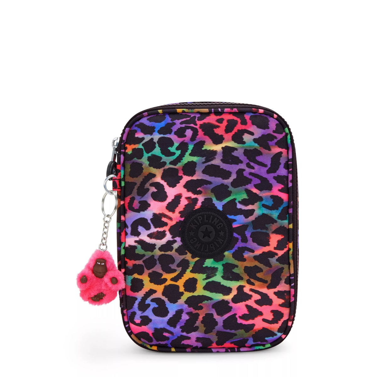 Kipling 100 Pens Case in Rainbow Jungle — front view # color_Rainbow Jungle