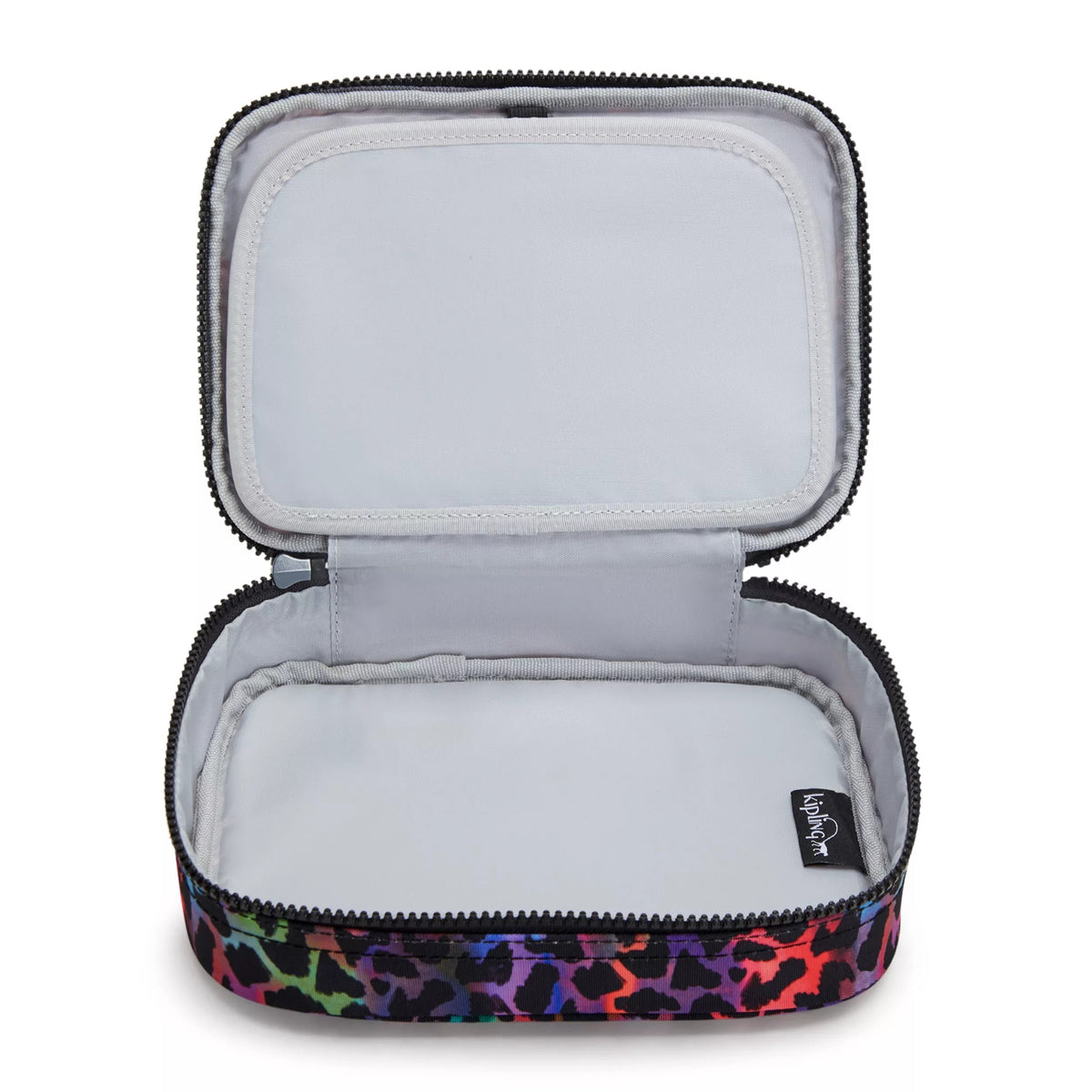 Kipling 100 Pens Case in Rainbow Jungle — interior view