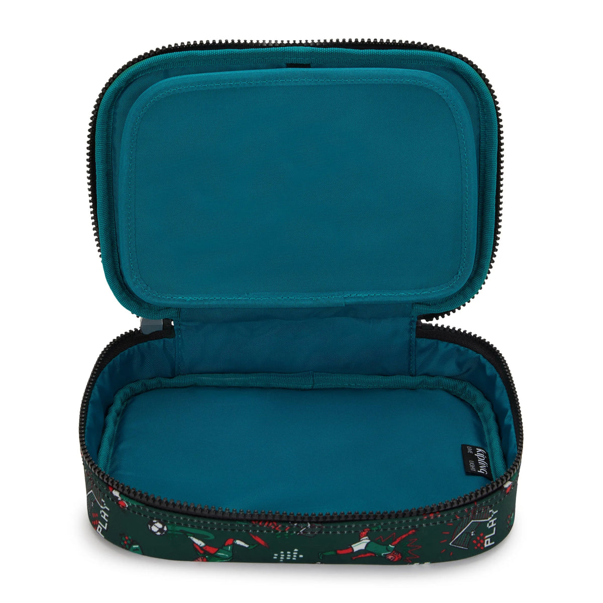 Kipling 100 Pens Case in Soccer Print — interior view