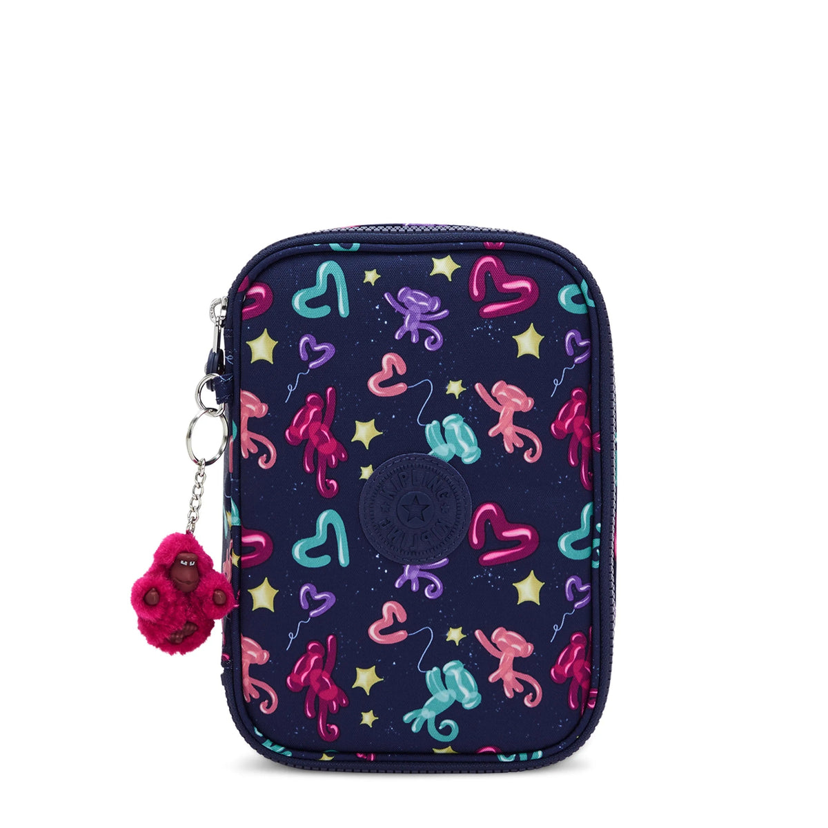 Kipling 100 Pens Case in Balloon Monkey — front view # color_Balloon Monkey