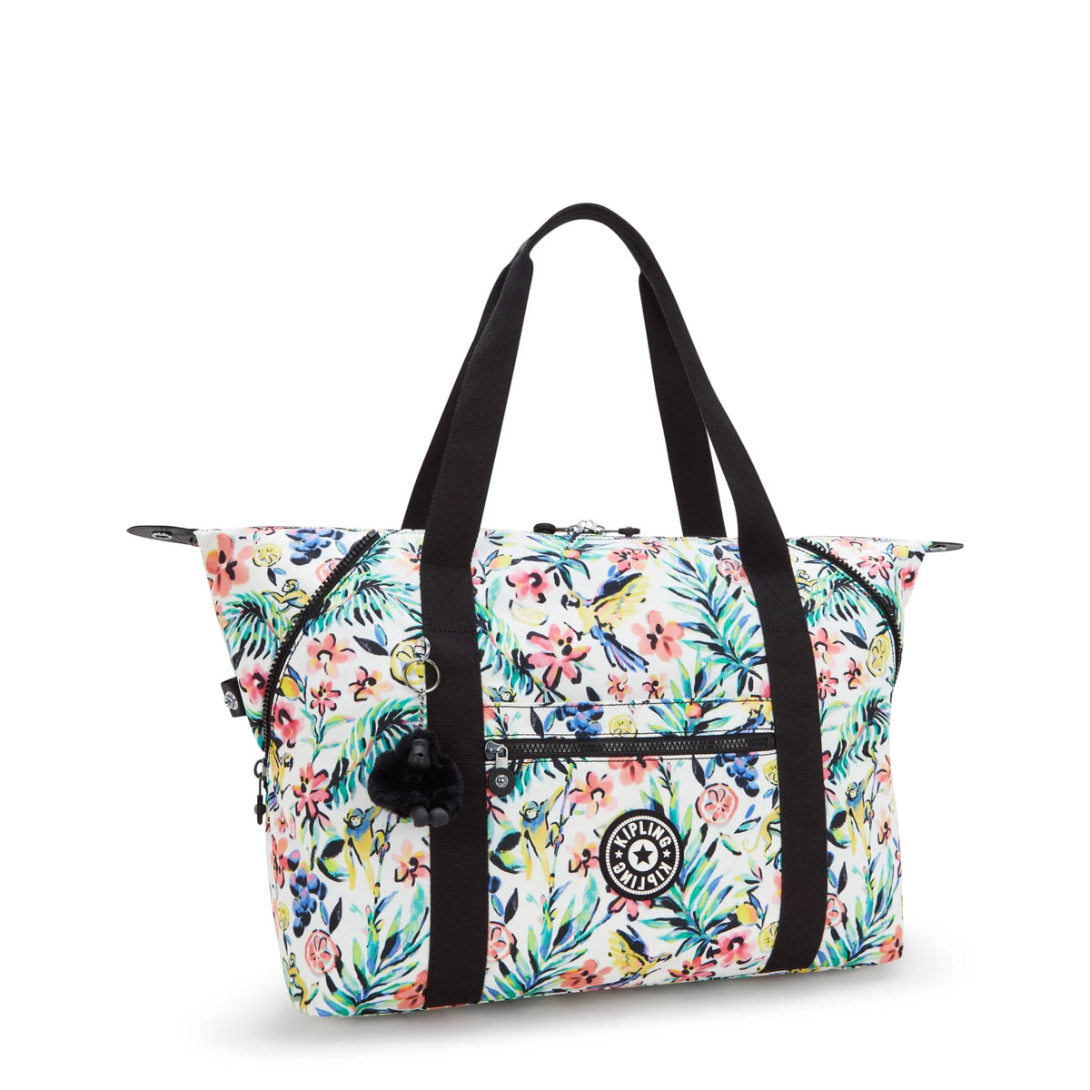 Kipling Art Medium Tote Bag in Cocktail Floral — angle view