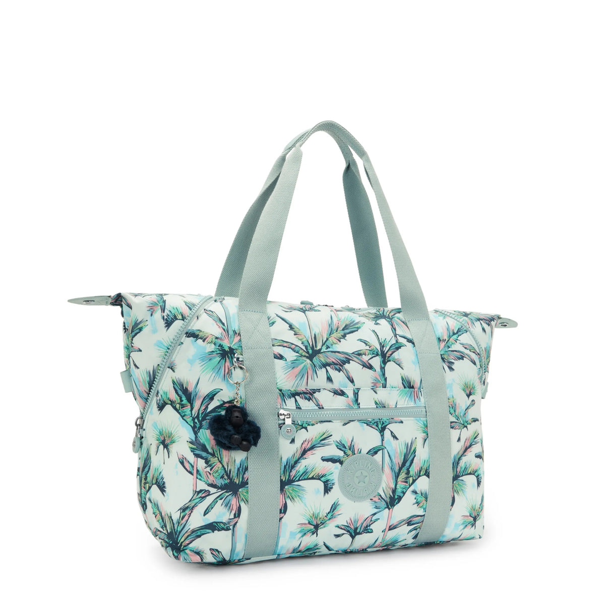 Kipling Art Medium Tote Bag in More Palm Trees — angle view 2