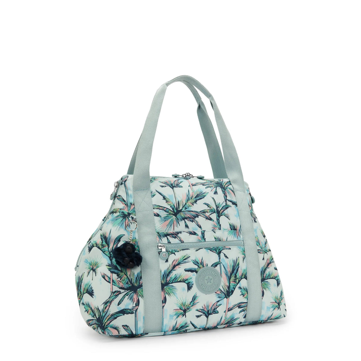 Kipling Art Medium Tote Bag in More Palm Trees — detail view