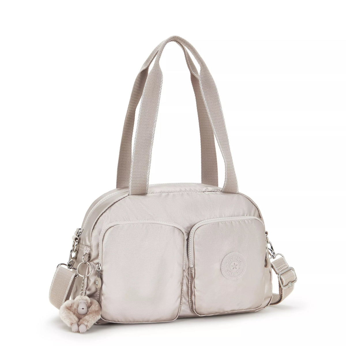 Kipling Cool Defea Shoulder Bag in Metallic Glow — angle view 2