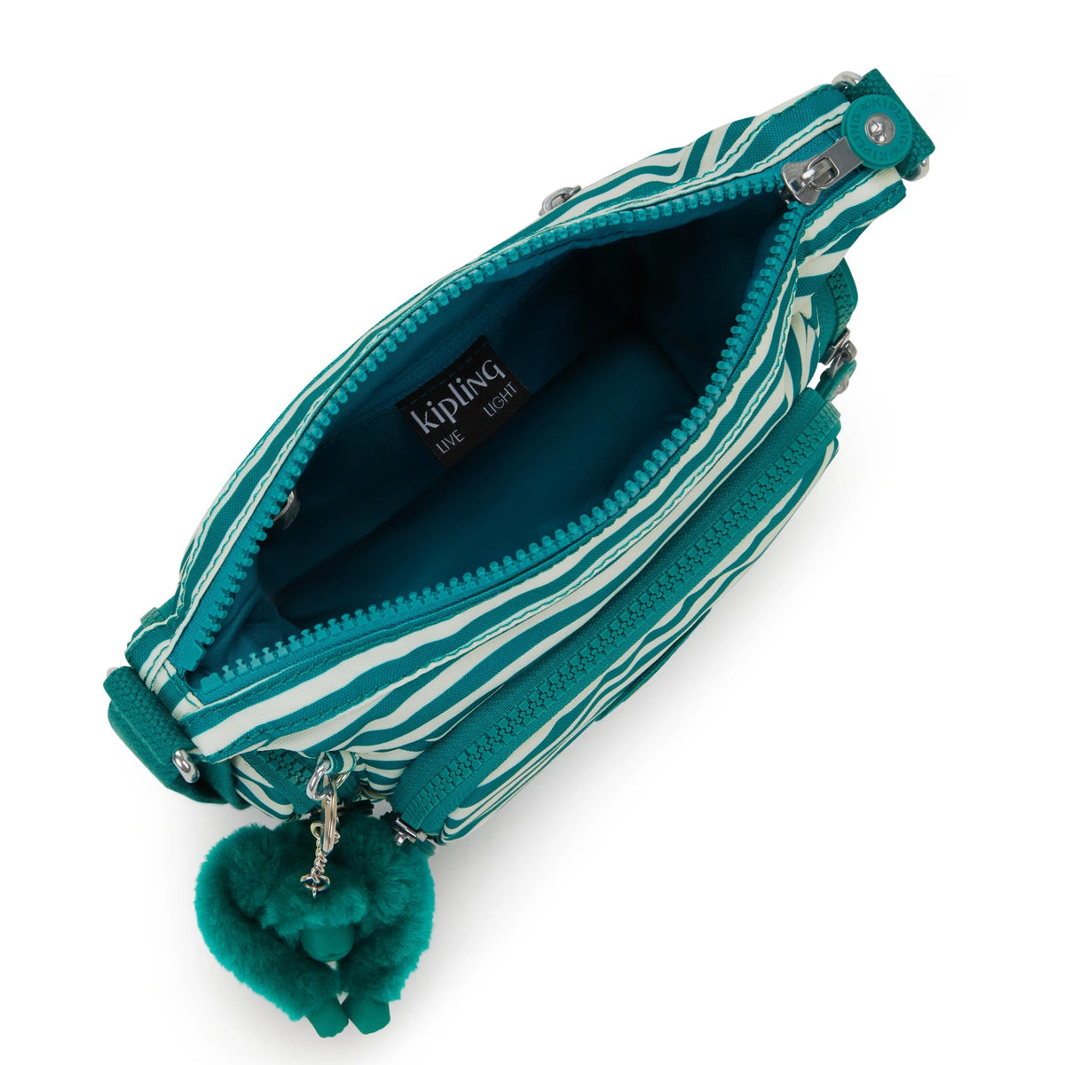 Kipling Gabbie Mini  Crossbody Bag in Parasol Stripes — interior view