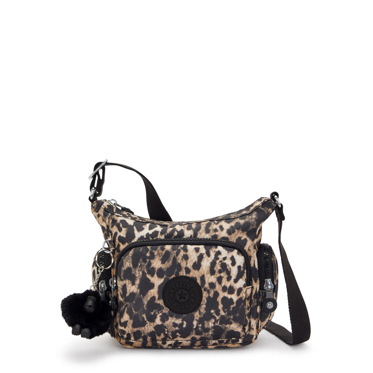Kipling Gabbie Mini  Crossbody Bag in Wild Leopard — front view # color_Wild Leopard