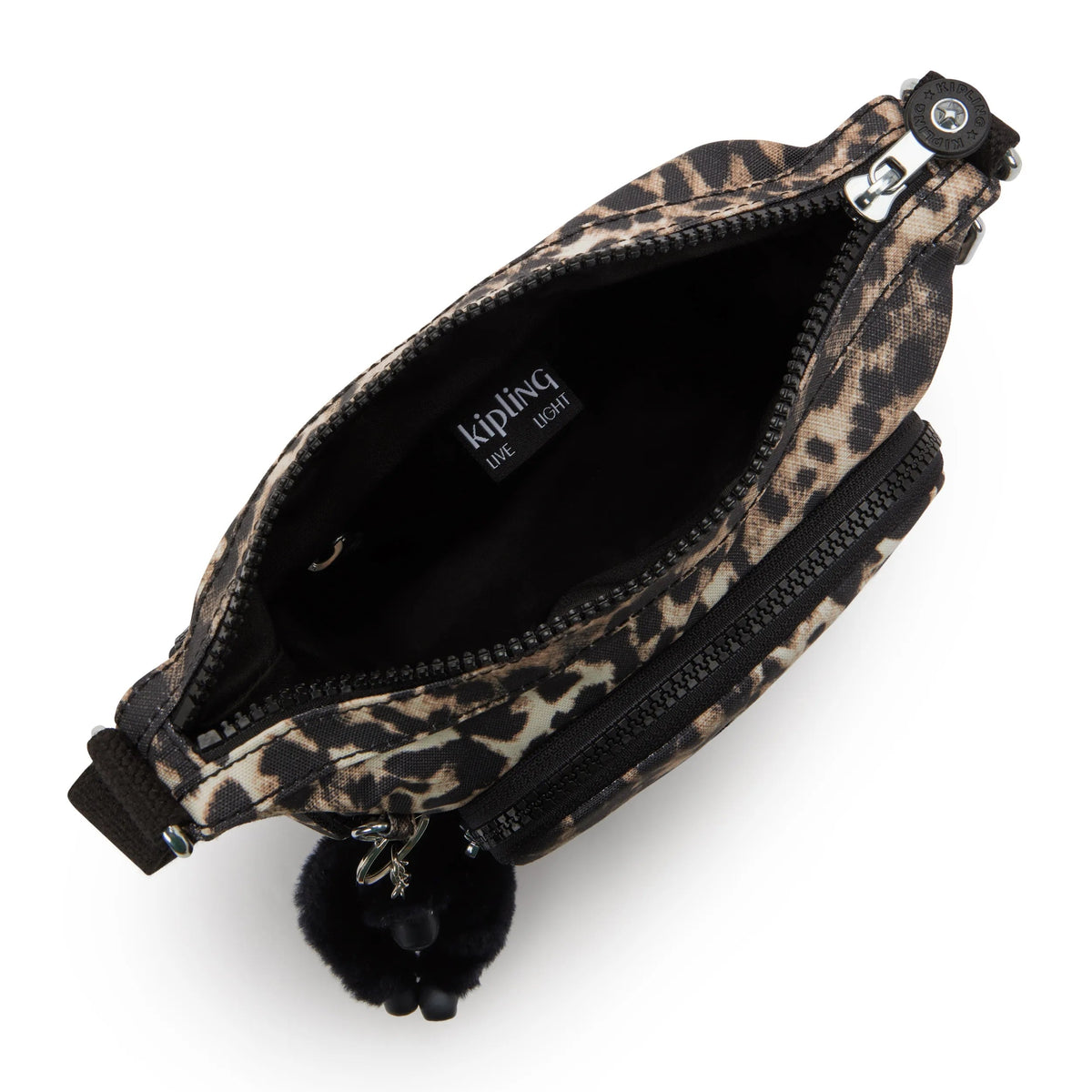 Kipling Gabbie Mini  Crossbody Bag in Wild Leopard — interior view