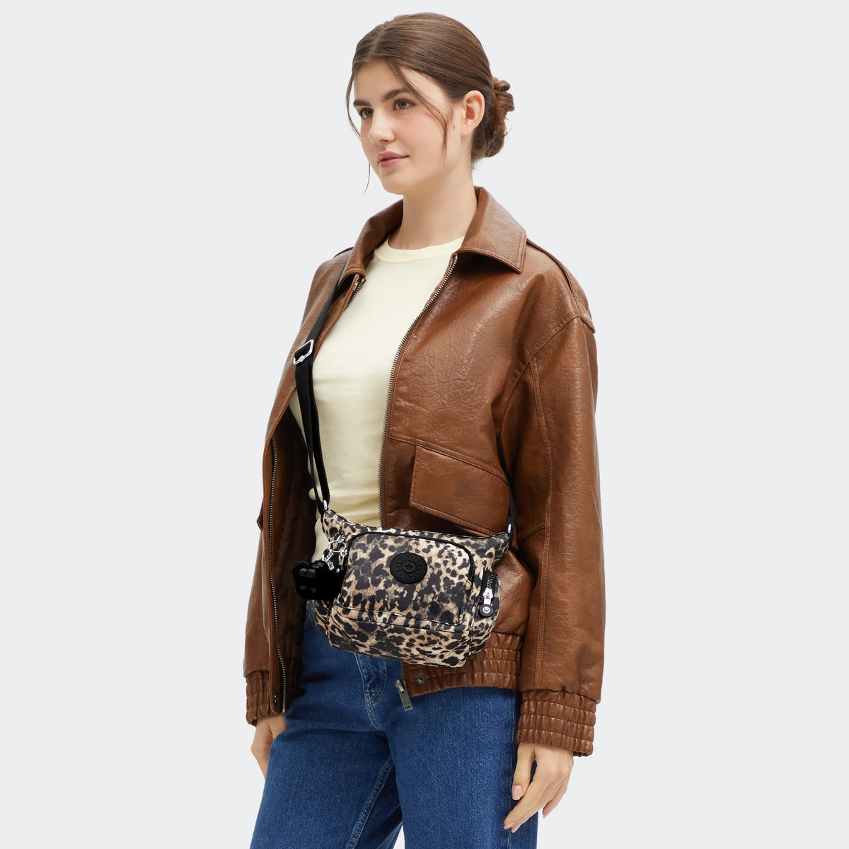 Kipling Gabbie Mini  Crossbody Bag in Wild Leopard — lifestyle 2