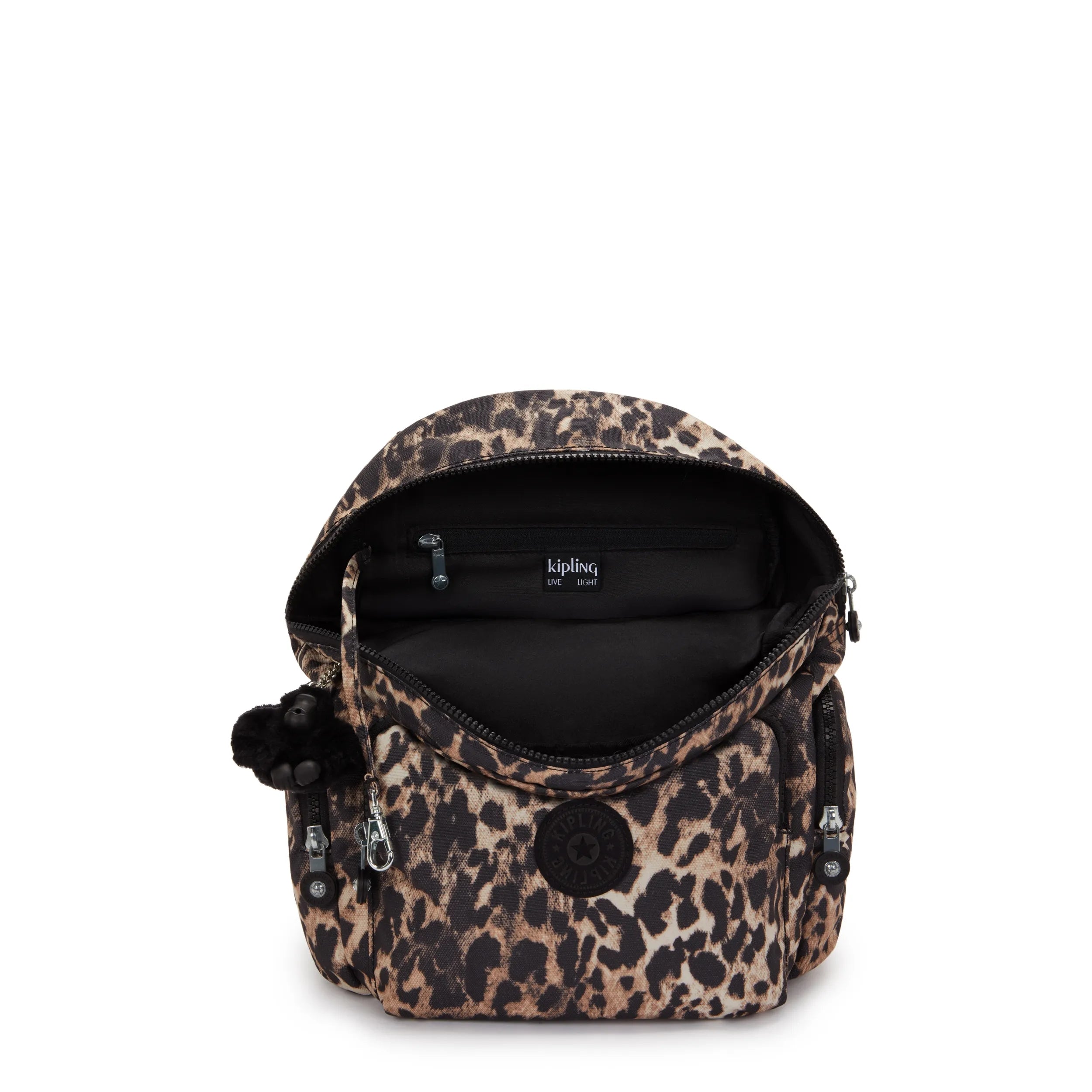 Kipling City Zip S in Wild Leopard — angle view 3