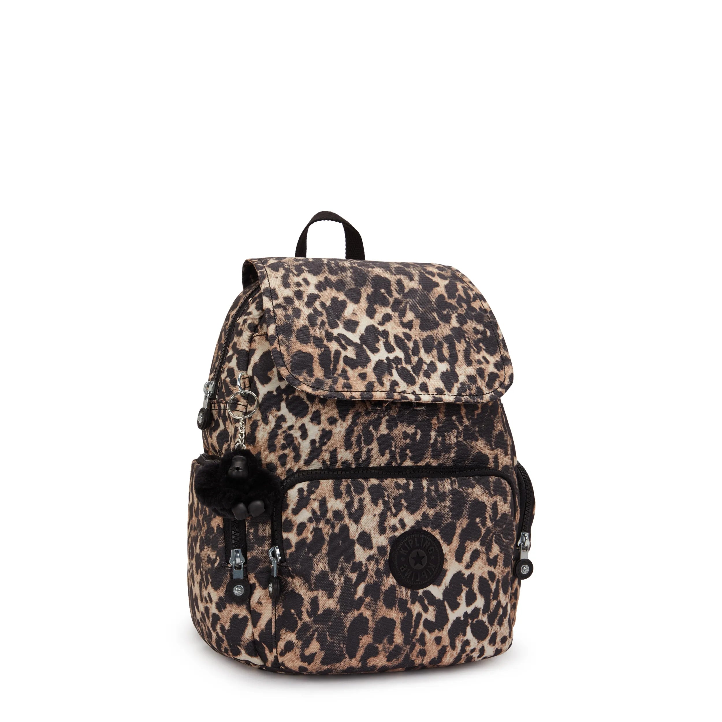 Kipling City Zip S in Wild Leopard — interior view