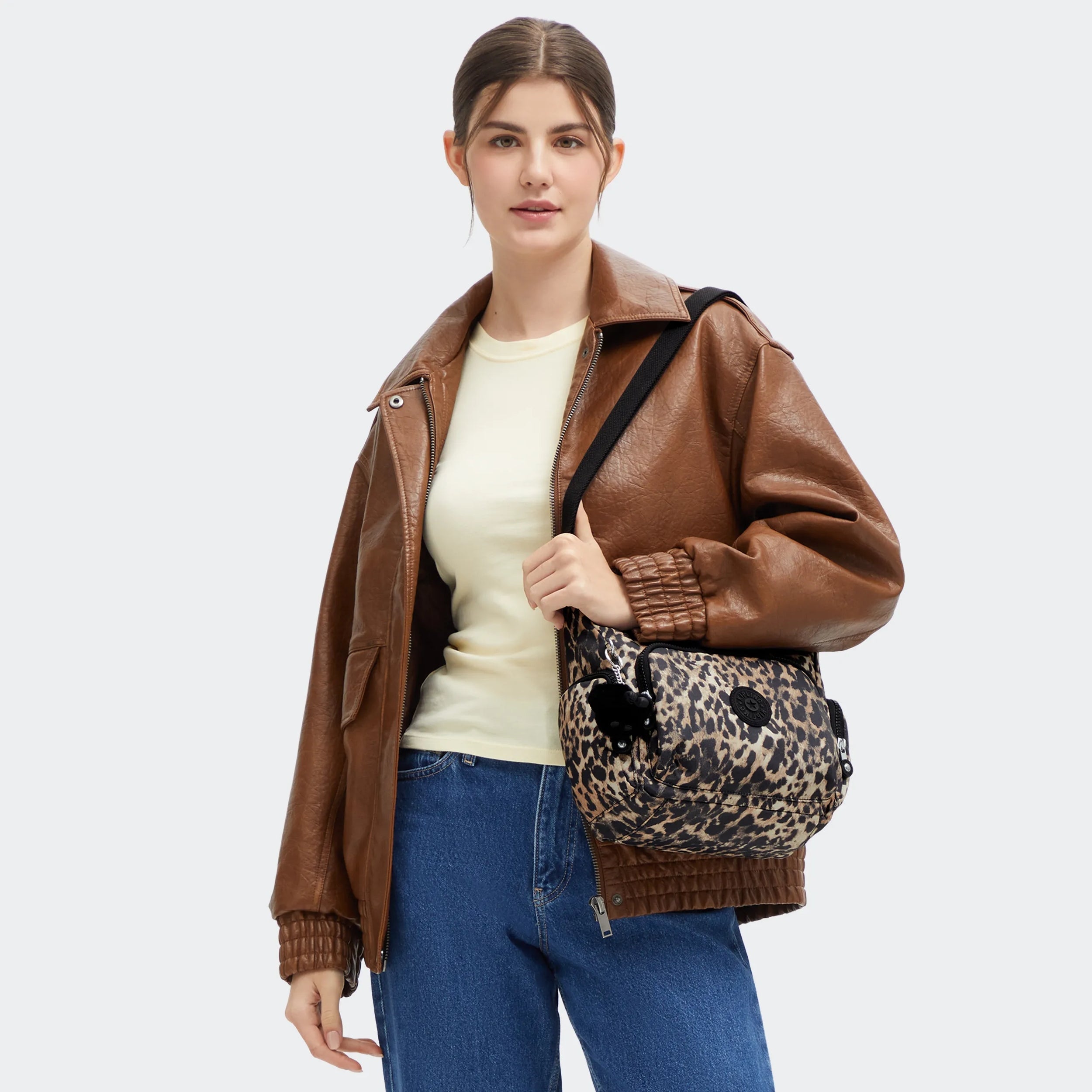 Kipling Gabb S in Wild Leopard — back view
