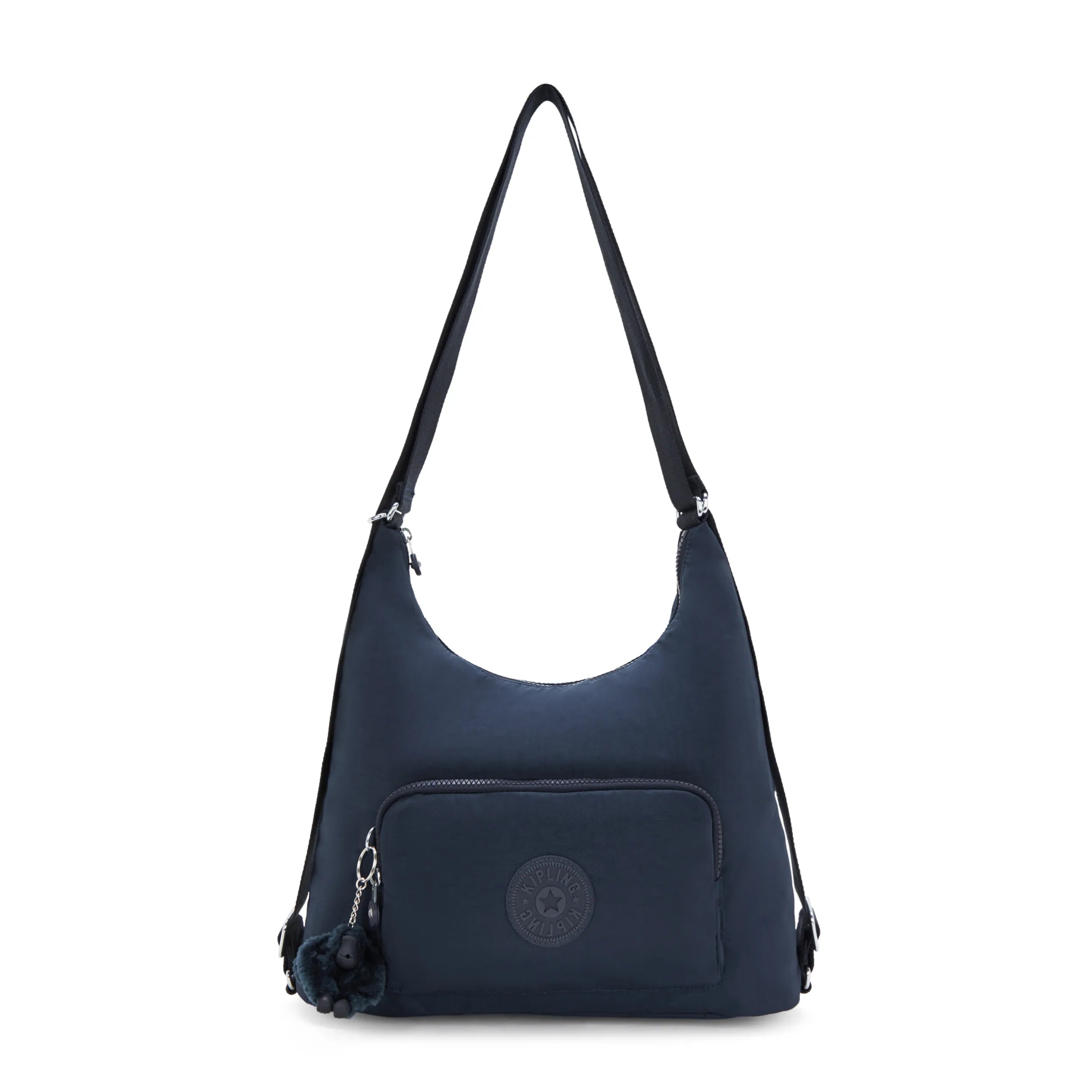 Kipling Yenna Convertible Shoulder Bag Crossbody in Blue Bleu 2 — front view # color_Blue Bleu 2