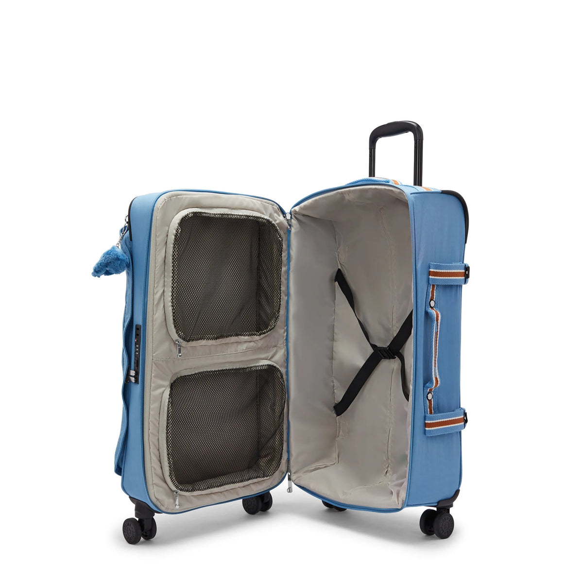 Kipling Spontaneous Medium Rolling Luggage in Vintage Blue — interior view