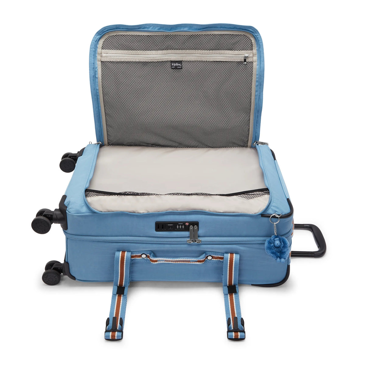 Kipling Spontaneous Medium Rolling Luggage in Vintage Blue — interior view 2