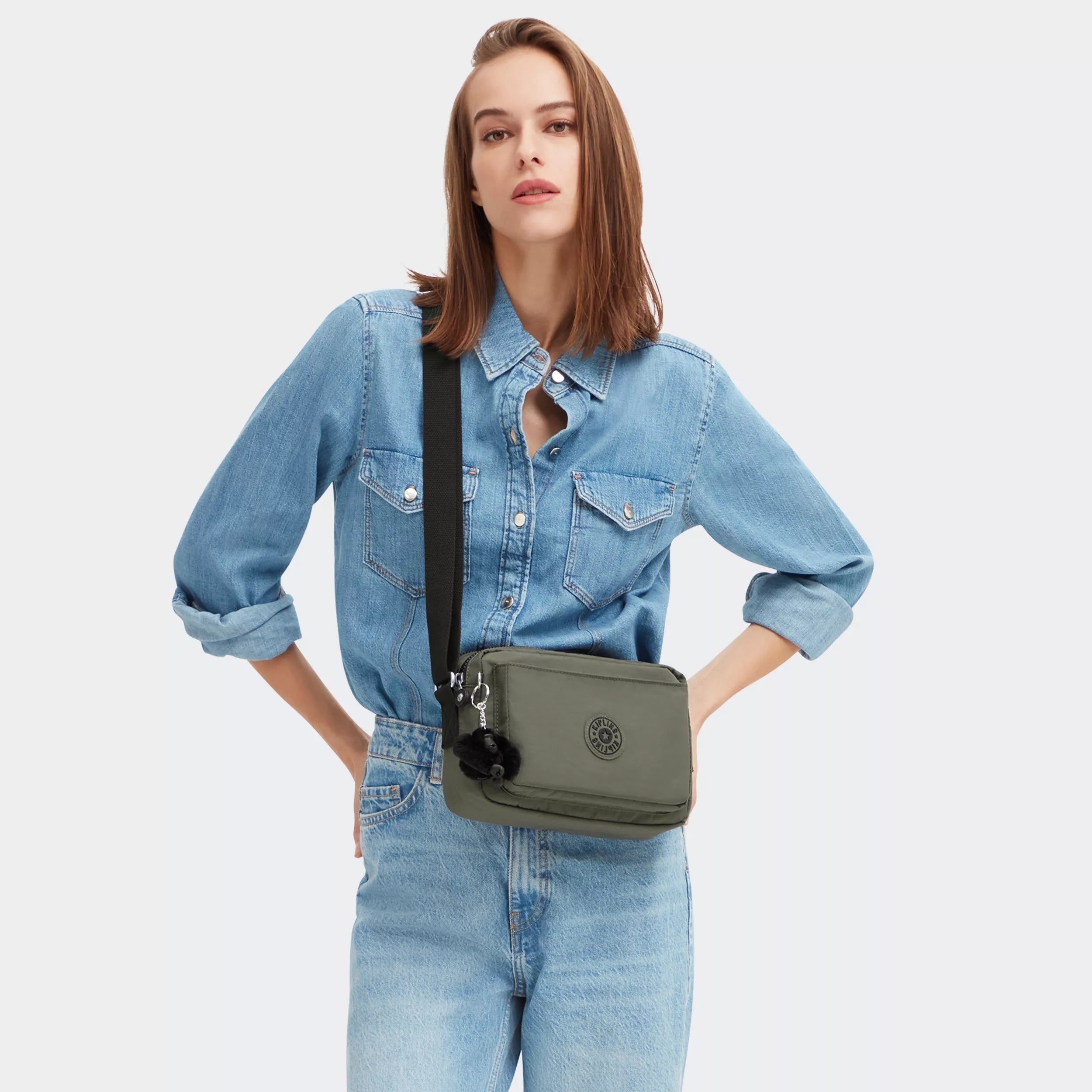 Kipling Abanu M in Green Moss — back view