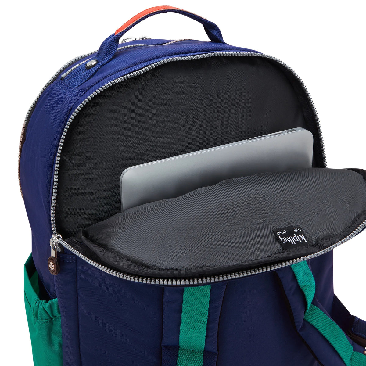 Kipling Seoul Extra Large 17" Laptop Backpack in Escape Blue Block — interior view 3