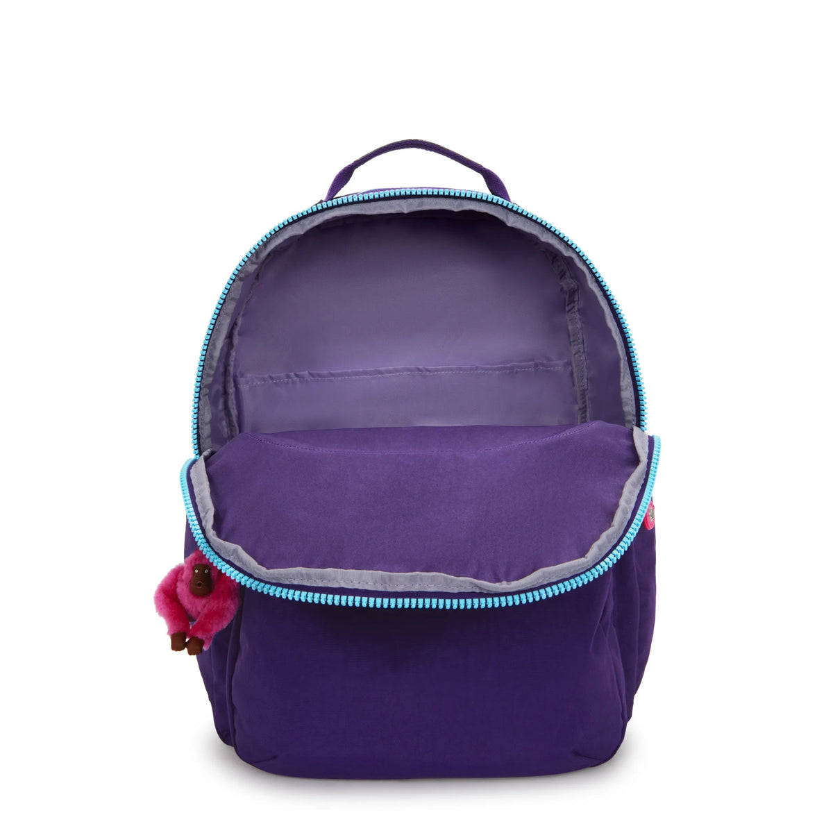 Kipling Seoul Extra Large 17" Laptop Backpack in VIP Purple — interior view