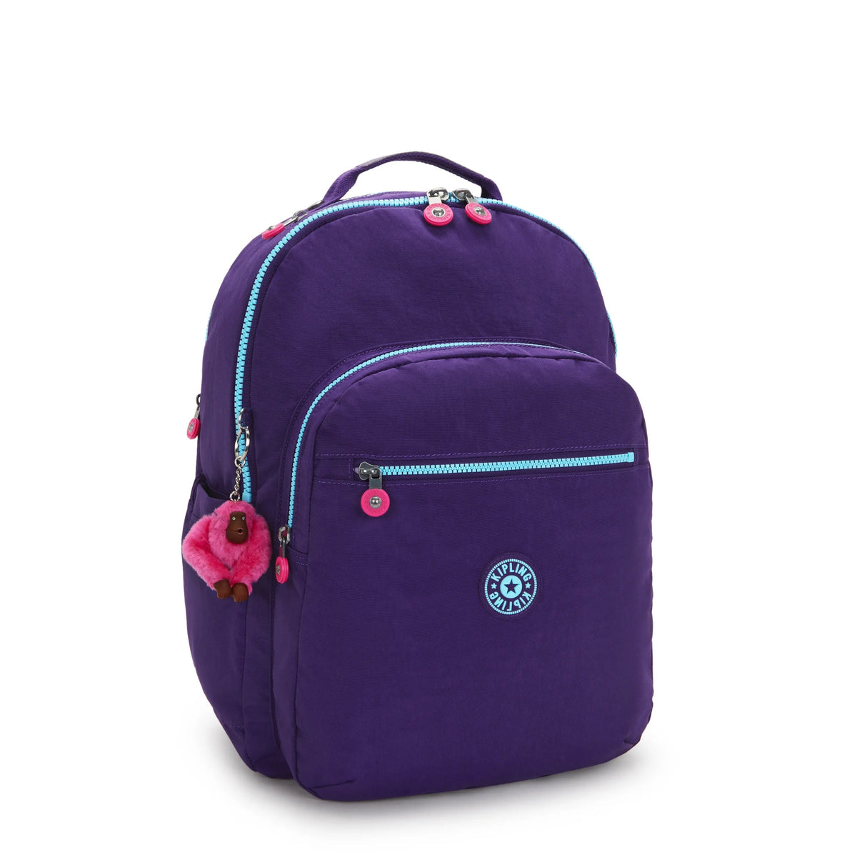 Kipling Seoul Extra Large 17" Laptop Backpack in VIP Purple — angle view