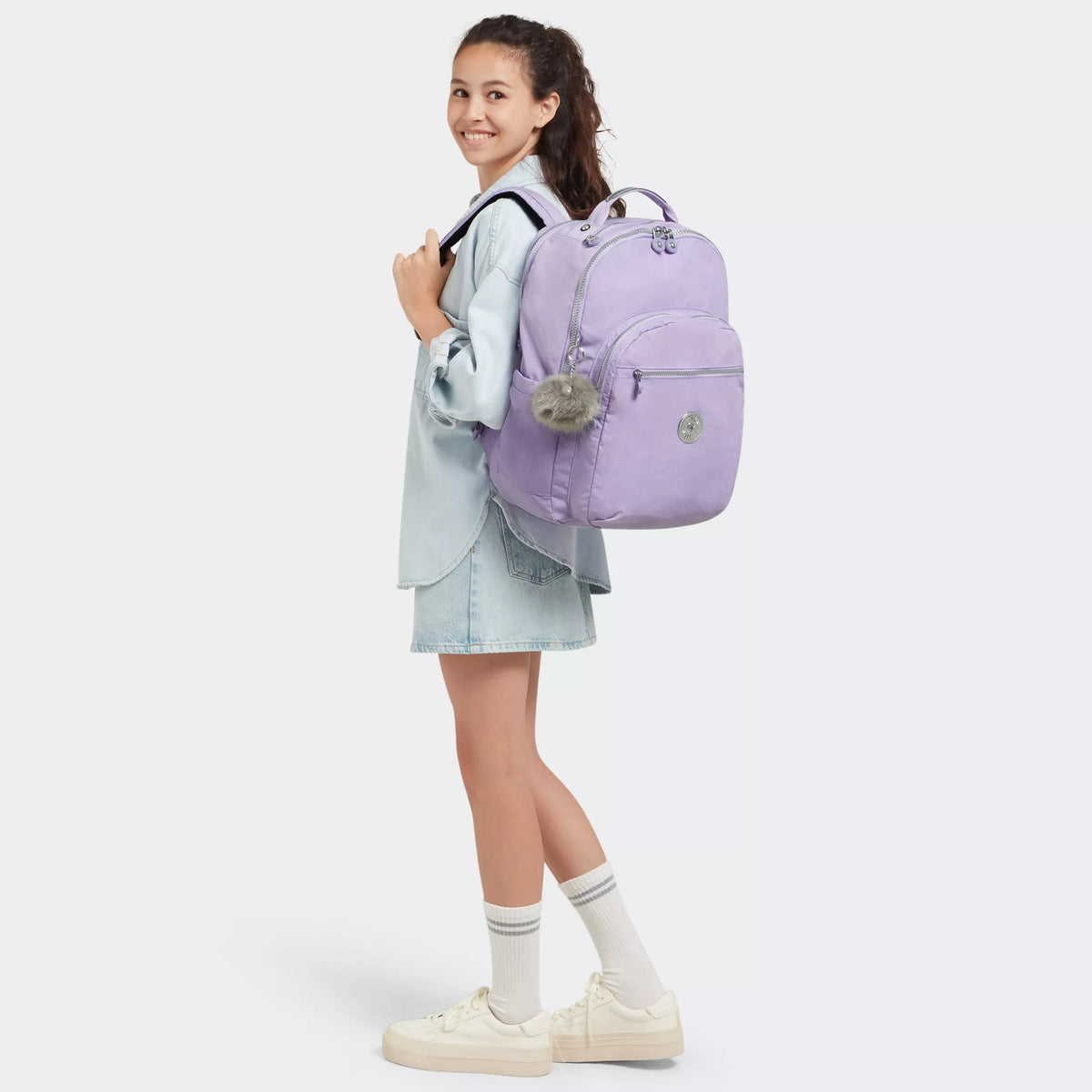 Kipling Seoul Extra Large 17" Laptop Backpack in Bridal Lavender — lifestyle