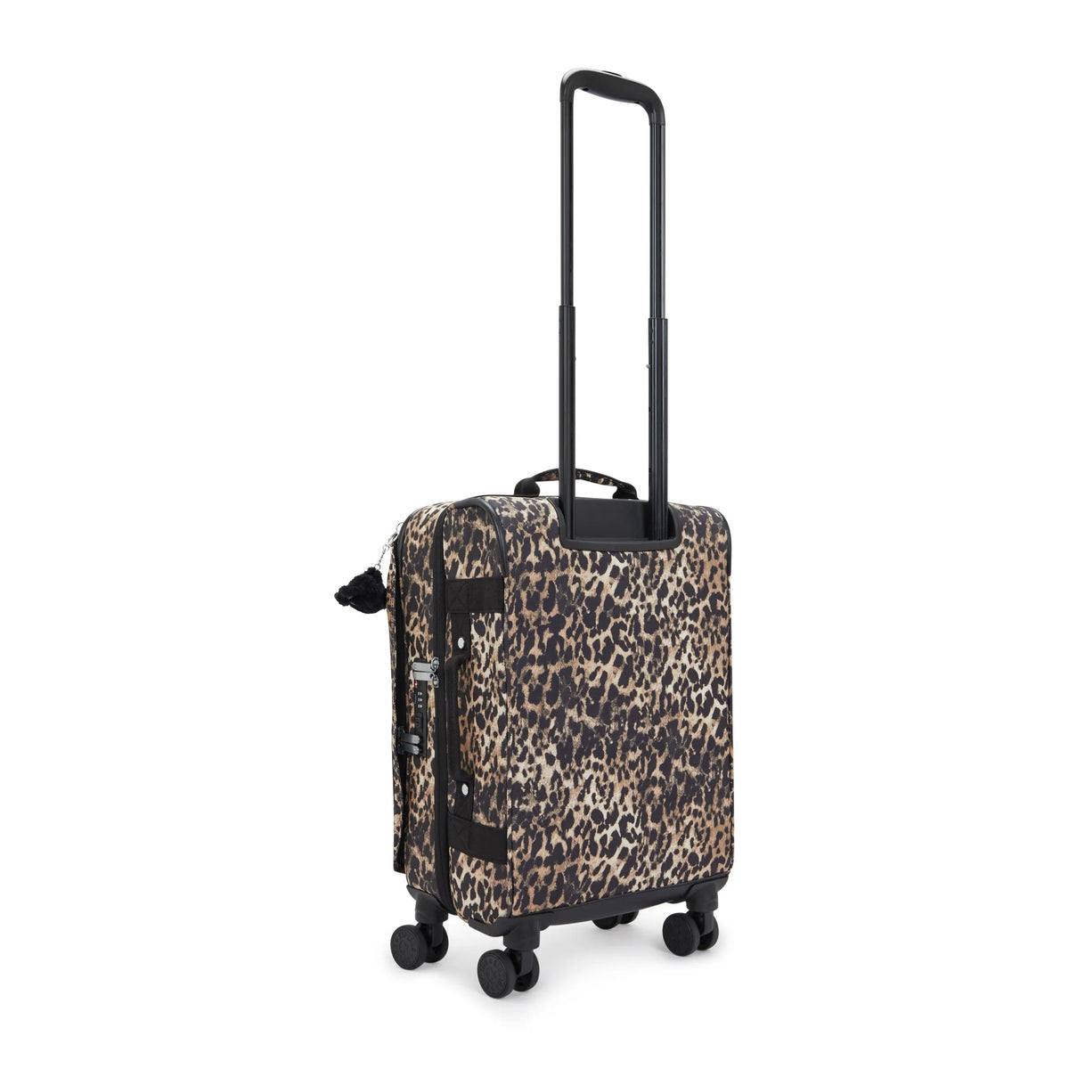 Kipling Spontaneous Small  Rolling Luggage-Carry On in Wild Leopard — back view