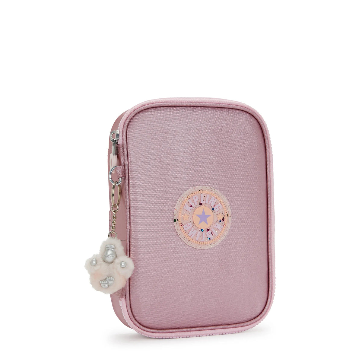 Kipling 100 Pens Case in Bronze Pink Metallic C — angle view