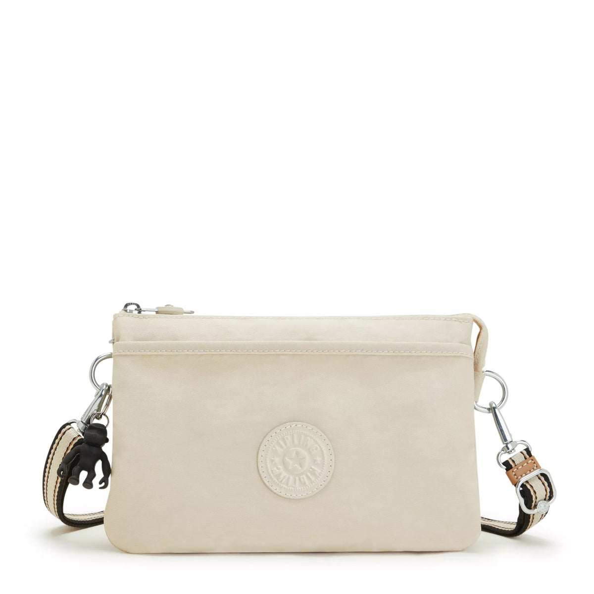 Kipling Riri Small Cross Body Bag in Light Sand — front view # color_Light Sand
