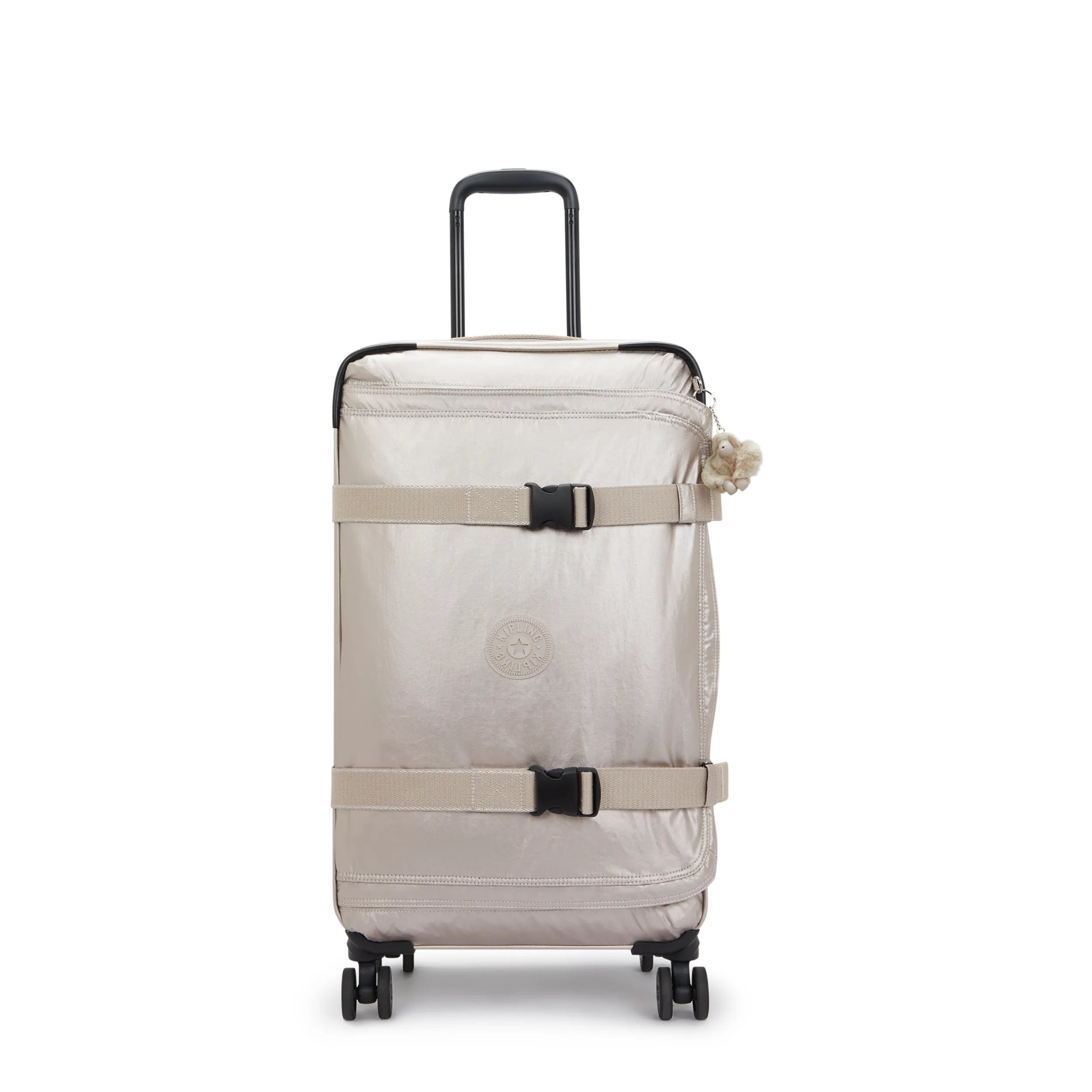 Kipling Spontaneous Medium Rolling Luggage in Metallic Glow — front view # color_Metallic Glow