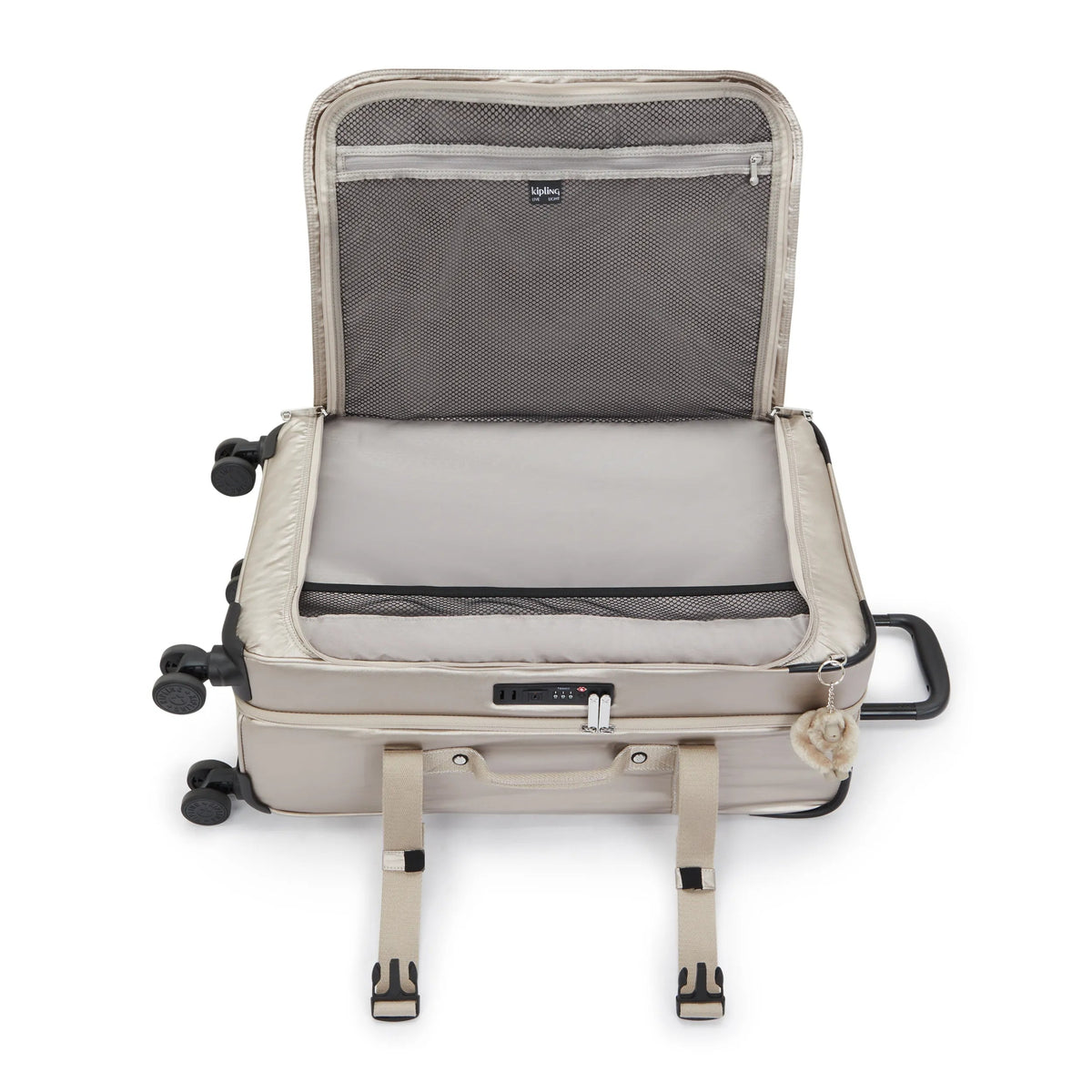Kipling Spontaneous Medium Rolling Luggage in Metallic Glow — interior view 2