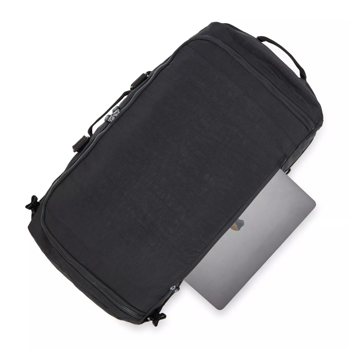 Kipling Jonis Medium Laptop Duffle Backpack in Black Noir — side view