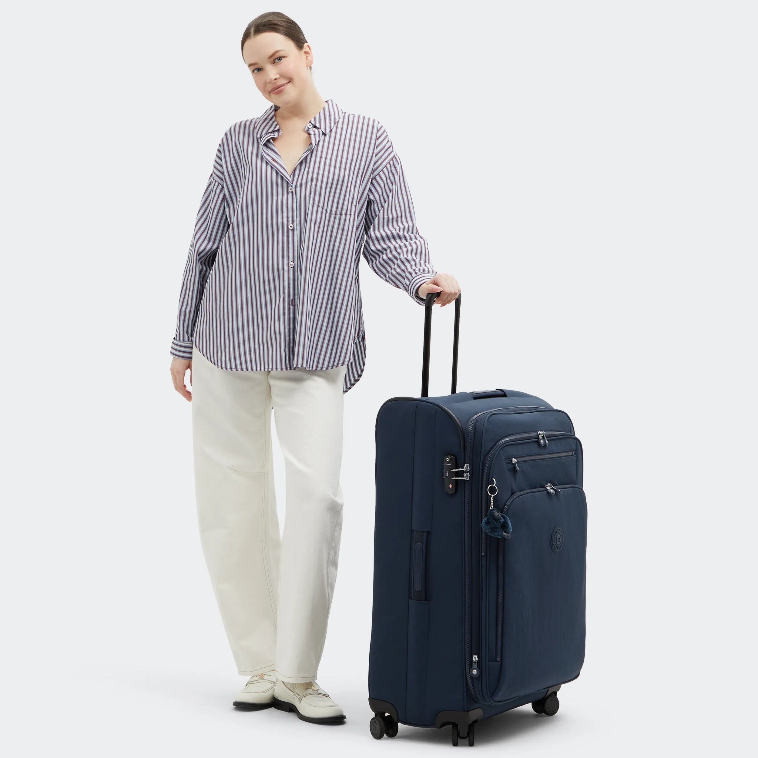 Kipling New Youri Spin L in Blue Bleu 2 — back view