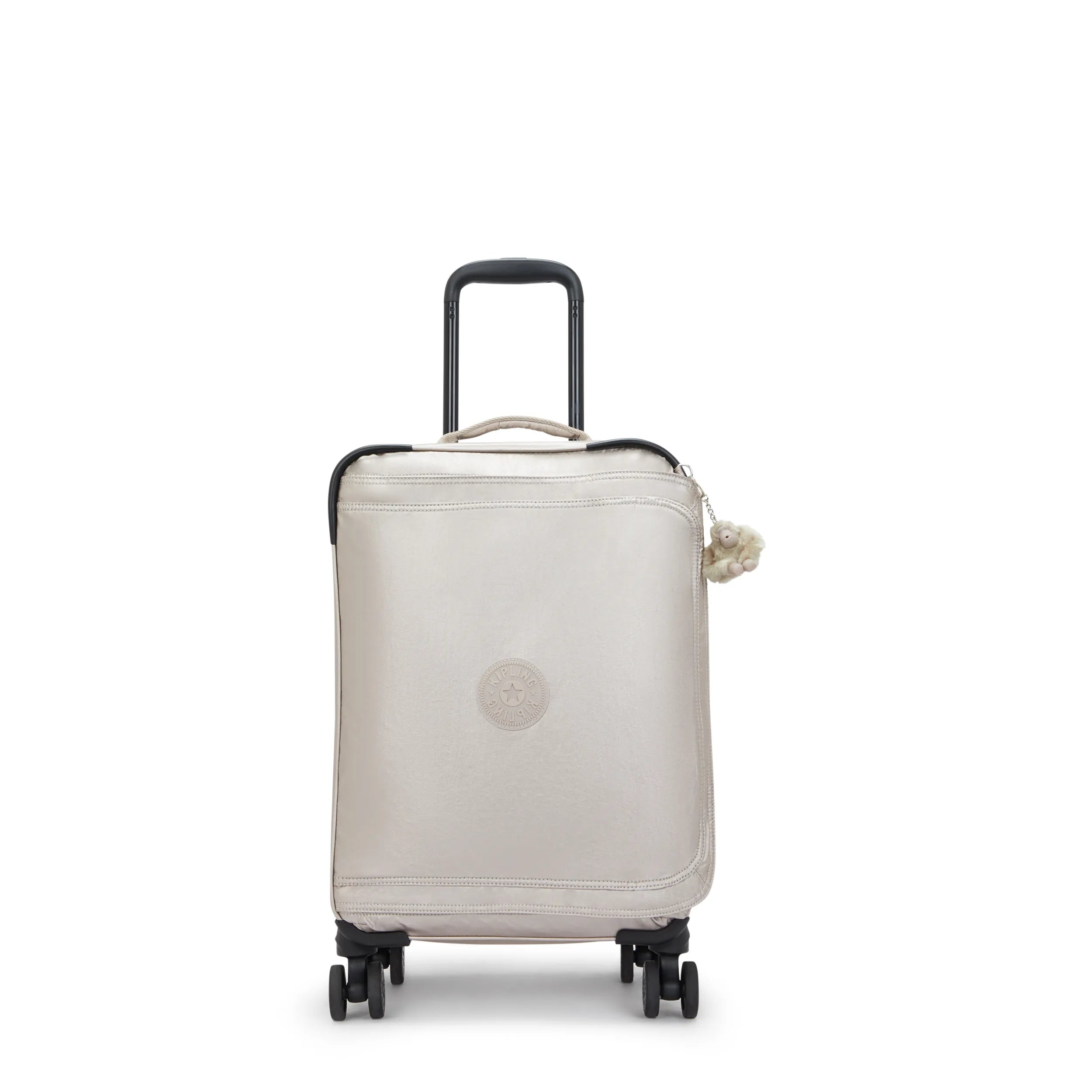 Kipling Spontaneous Small  Rolling Luggage-Carry On in Metallic Glow — front view # color_Metallic Glow