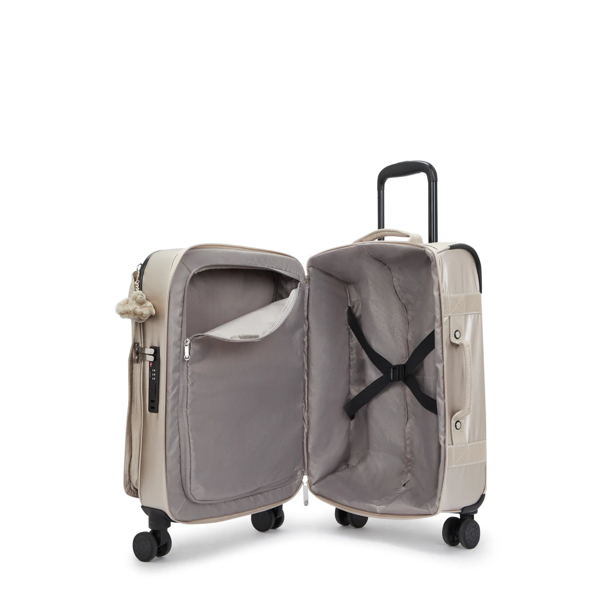 Kipling Spontaneous Small  Rolling Luggage-Carry On in Metallic Glow — interior view