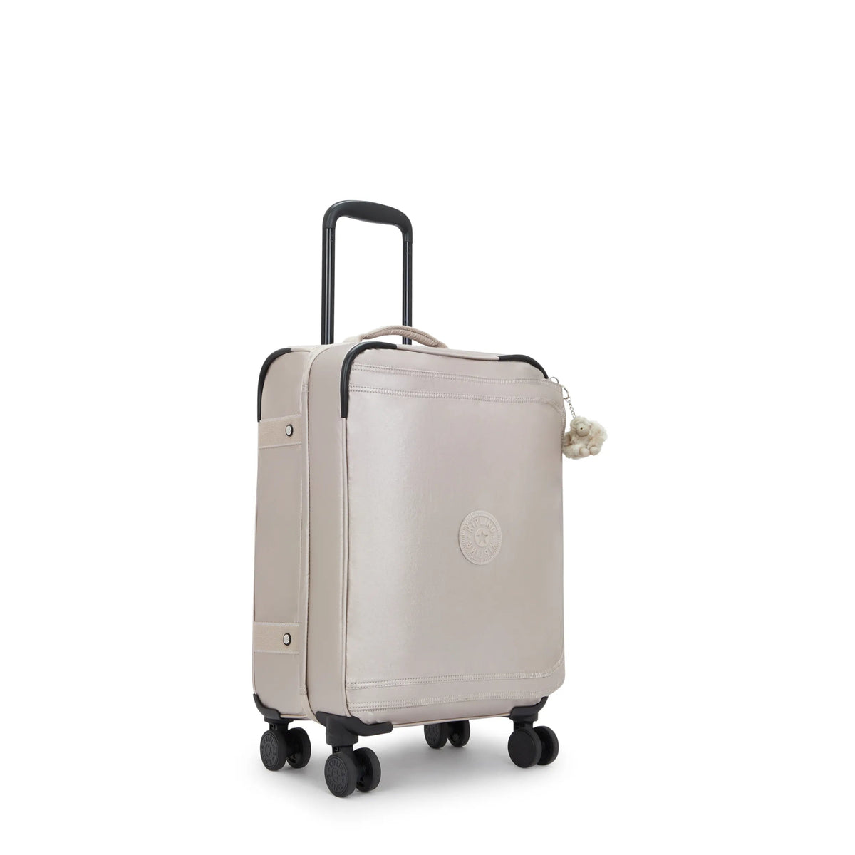 Kipling Spontaneous Small  Rolling Luggage-Carry On in Metallic Glow — angle view