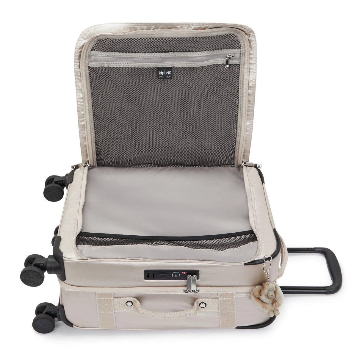 Kipling Spontaneous Small  Rolling Luggage-Carry On in Metallic Glow — interior view 2