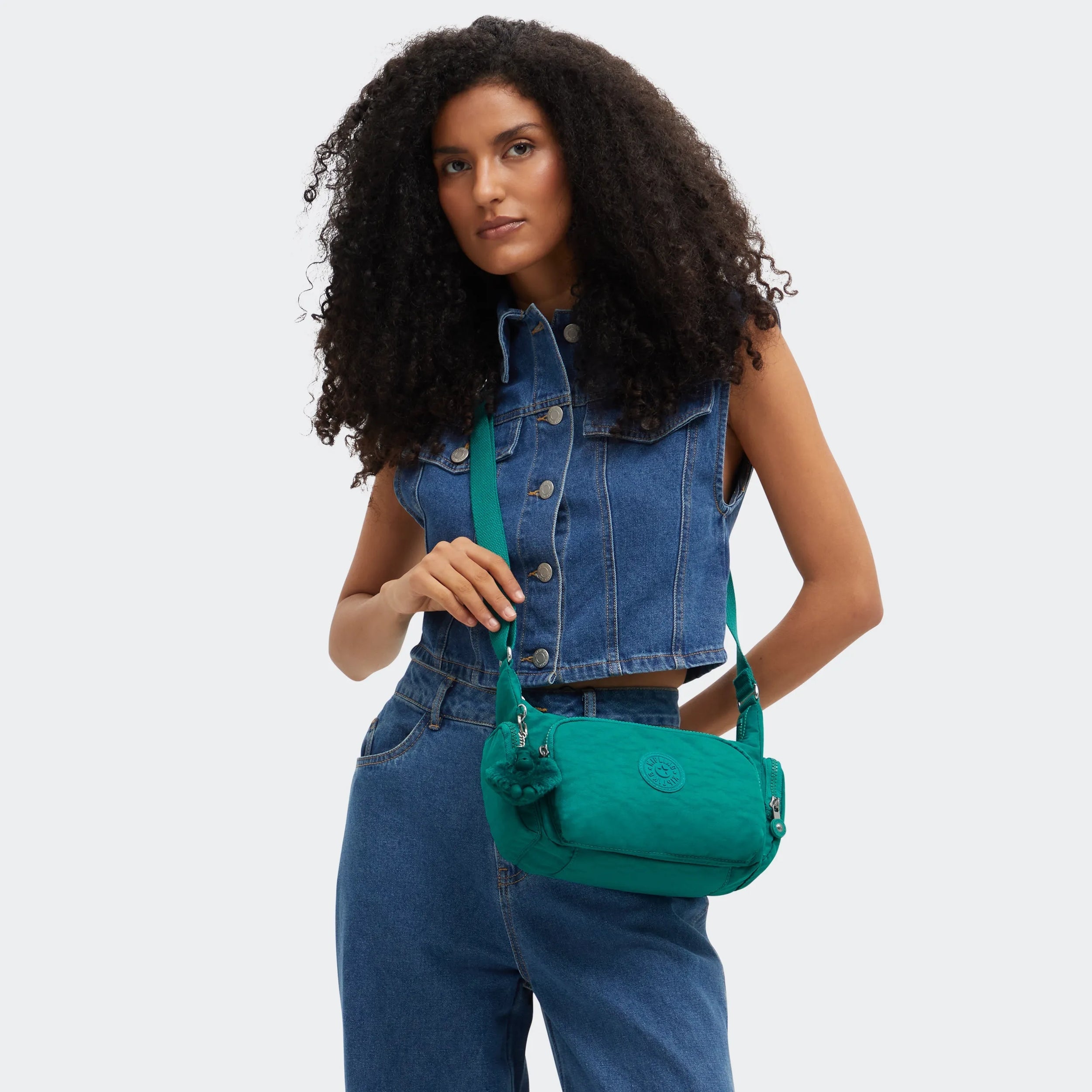 Kipling Gabbette S in Outspoken Green — back view