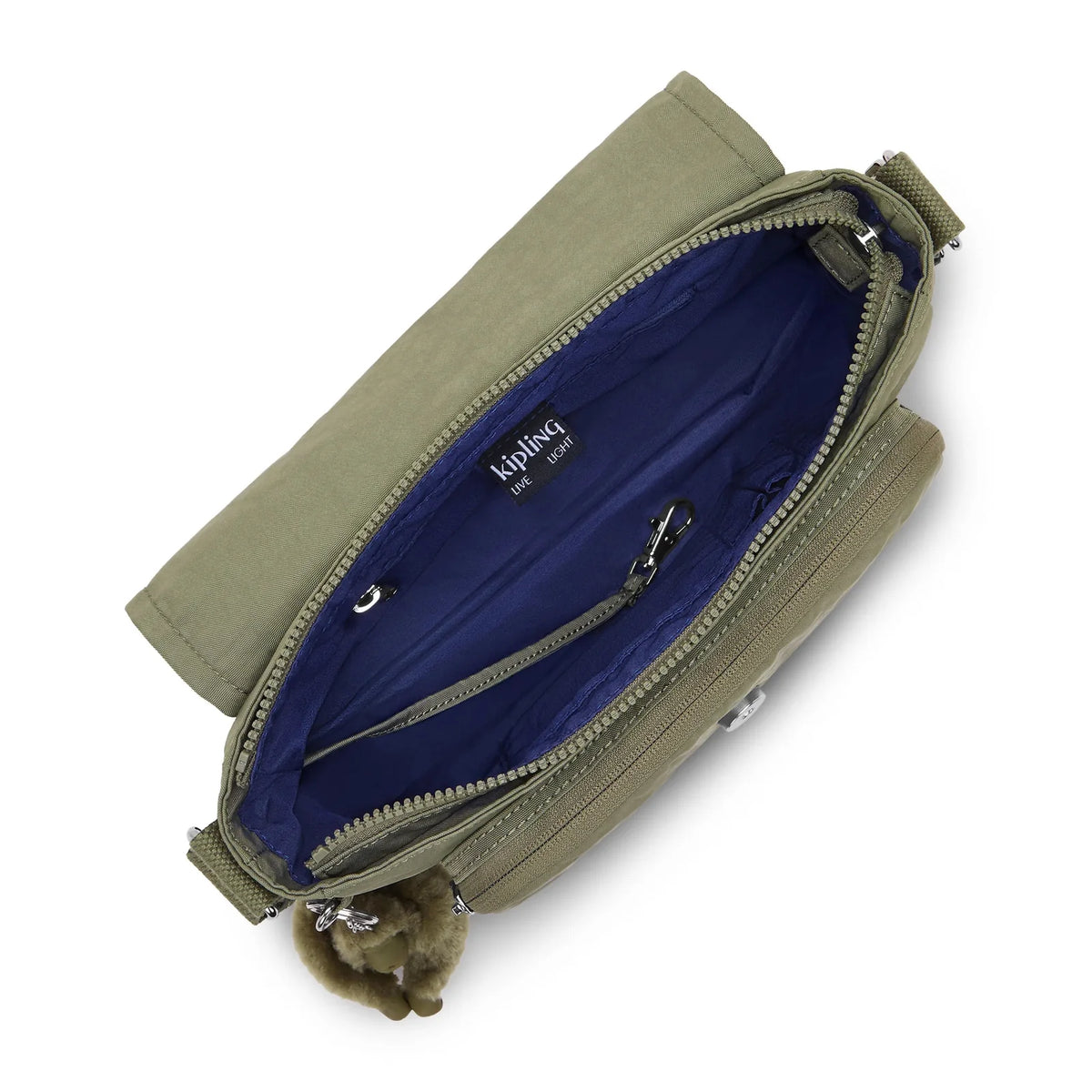 Kipling Dalma Medium Crossbody in Almost Sage — interior view