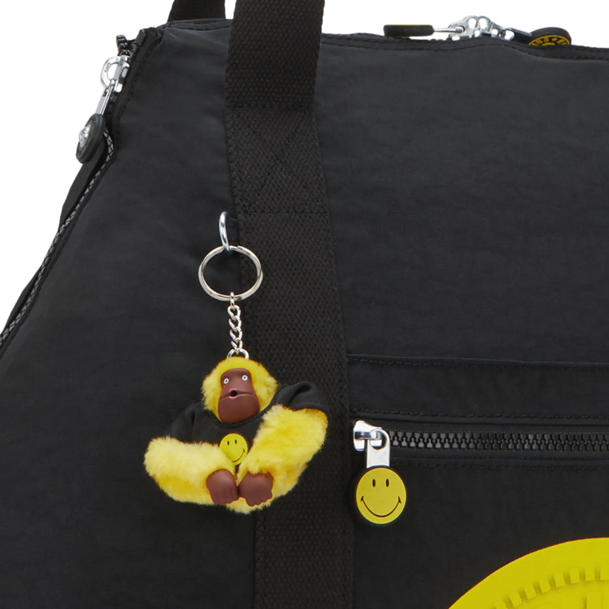 Kipling Art Medium Tote Bag in Yellow Fun Black — detail view