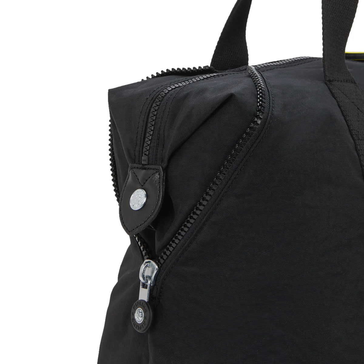 Kipling Art Medium Tote Bag in Yellow Fun Black — side view