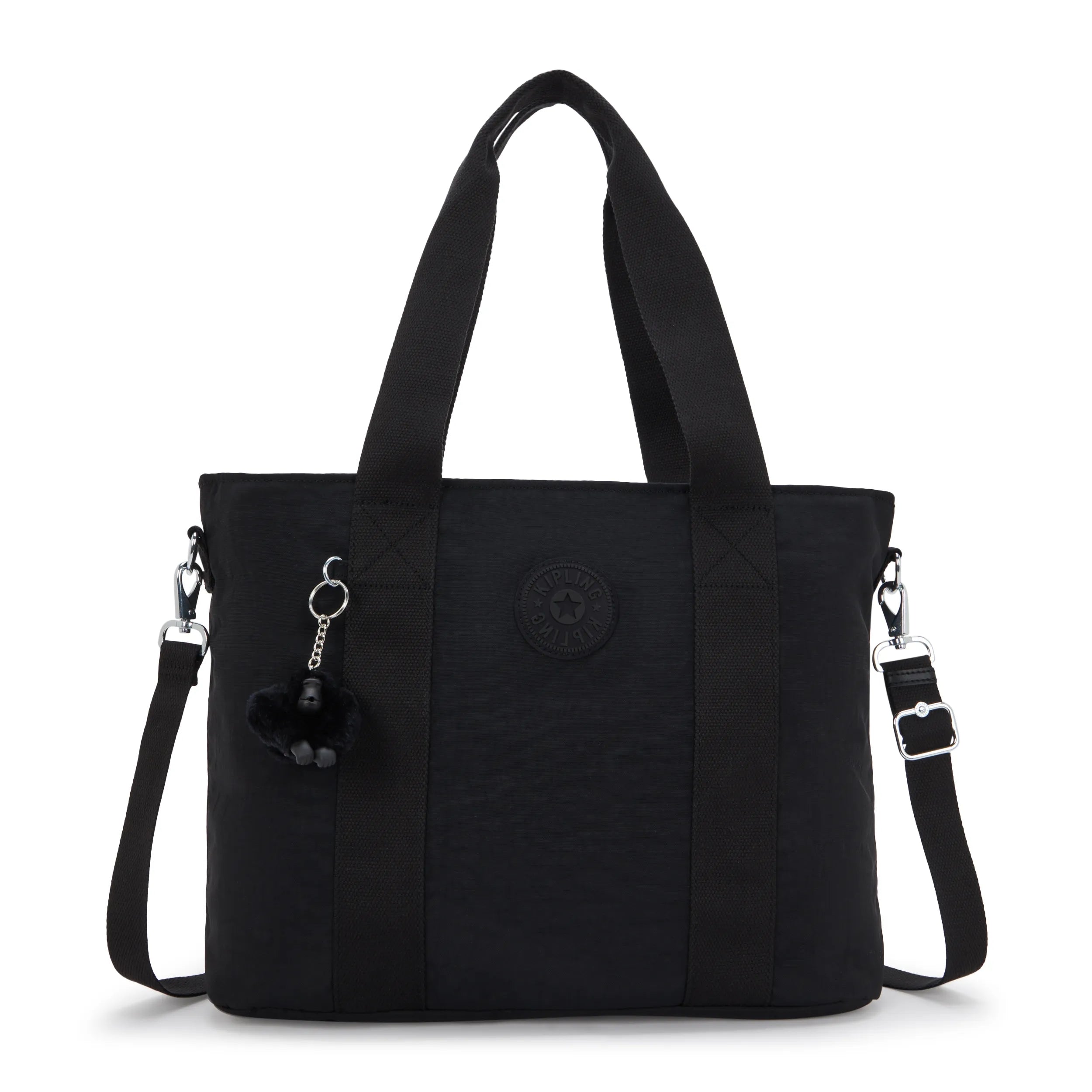Kipling Minta L UP in Black Noir — front view