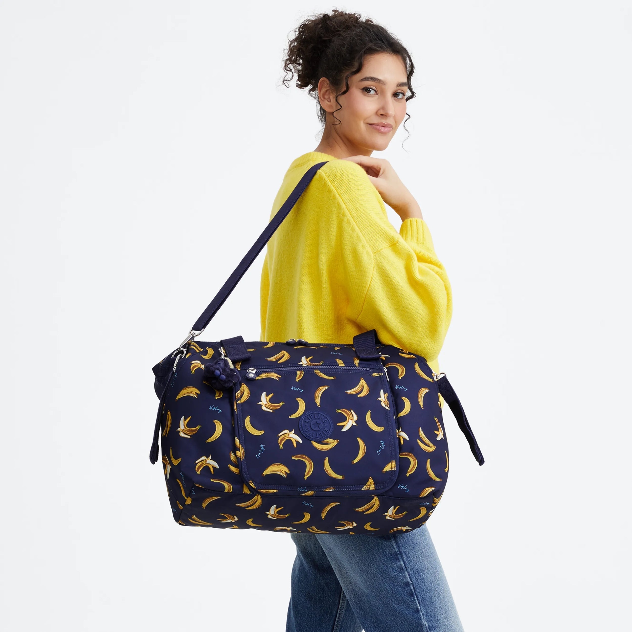 Kipling New Art M Babybag in Baby Banana Print — back view