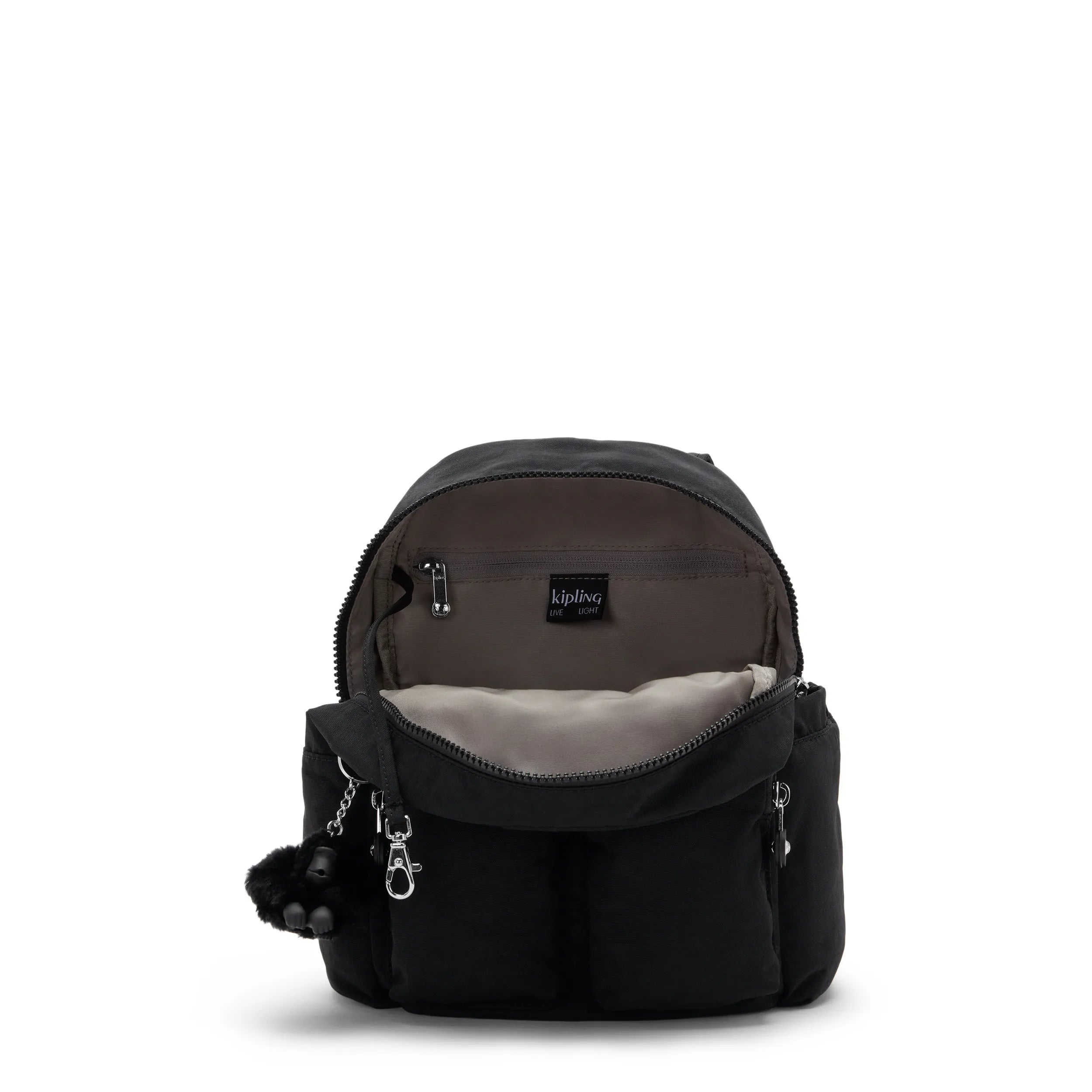 Kipling City Pocket Mini in Black Noir — angle view 3