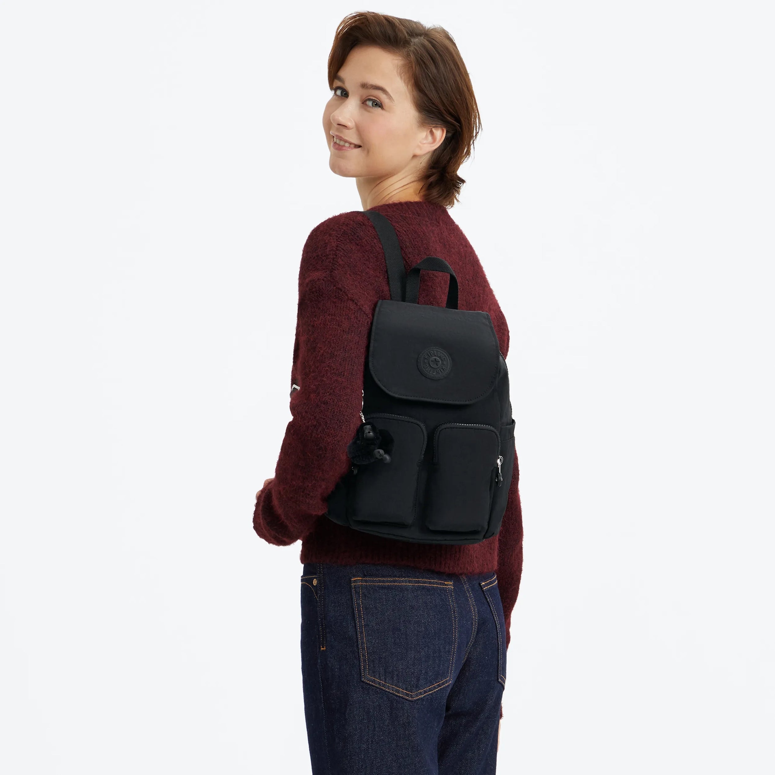 Kipling City Pocket Mini in Black Noir — back view