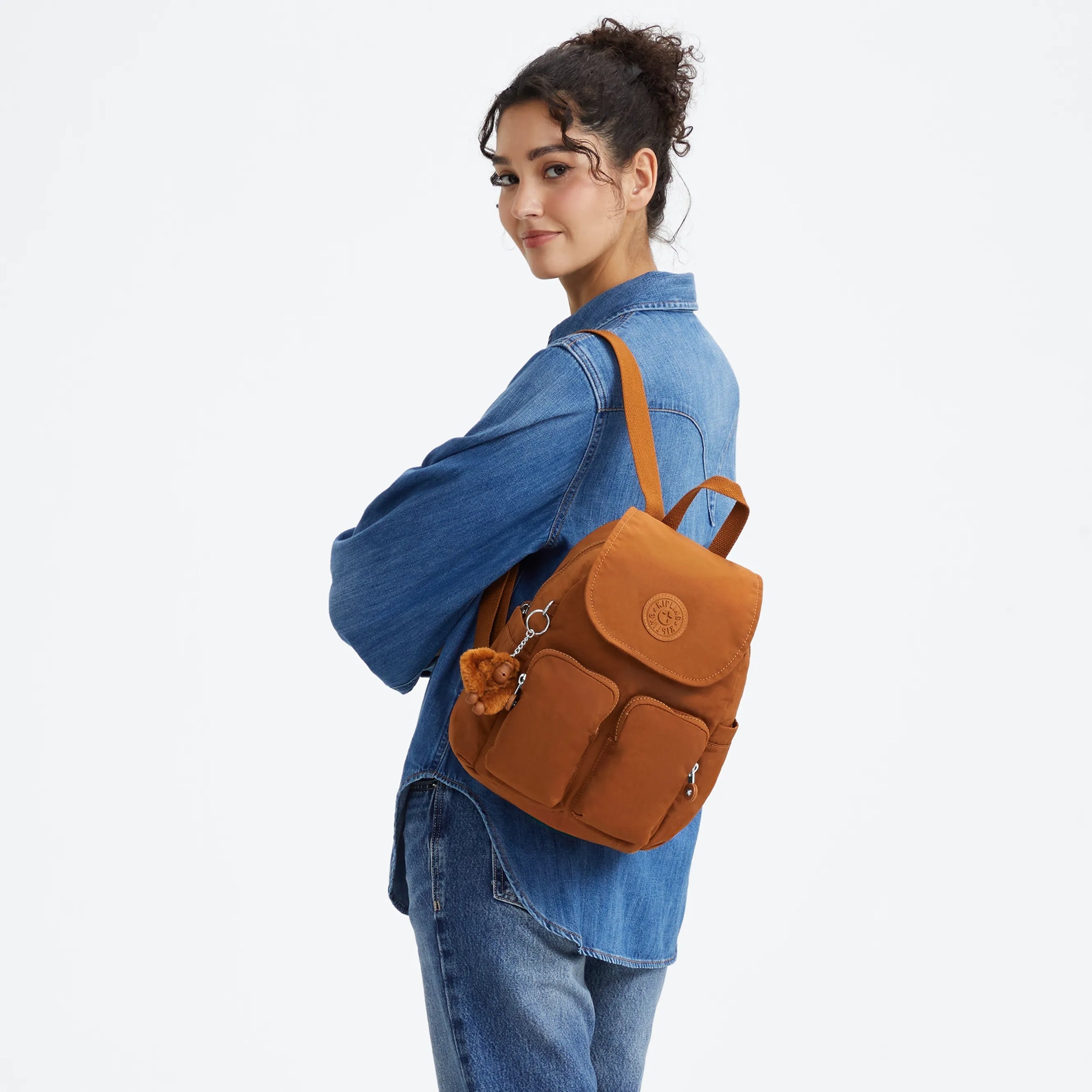 Kipling City Pocket Mini in Stylish Mokka — back view
