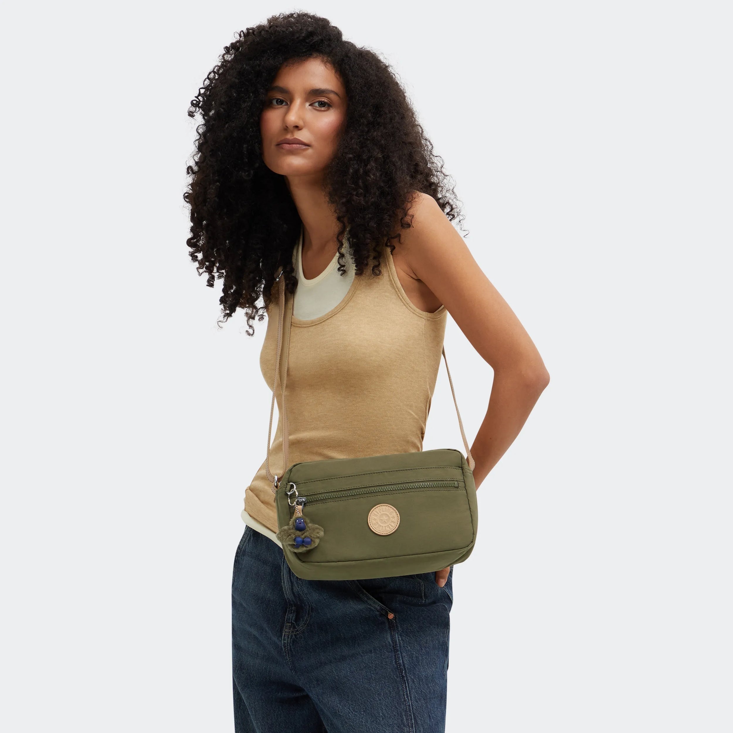 Kipling Ozita in Cotton Khaki — back view
