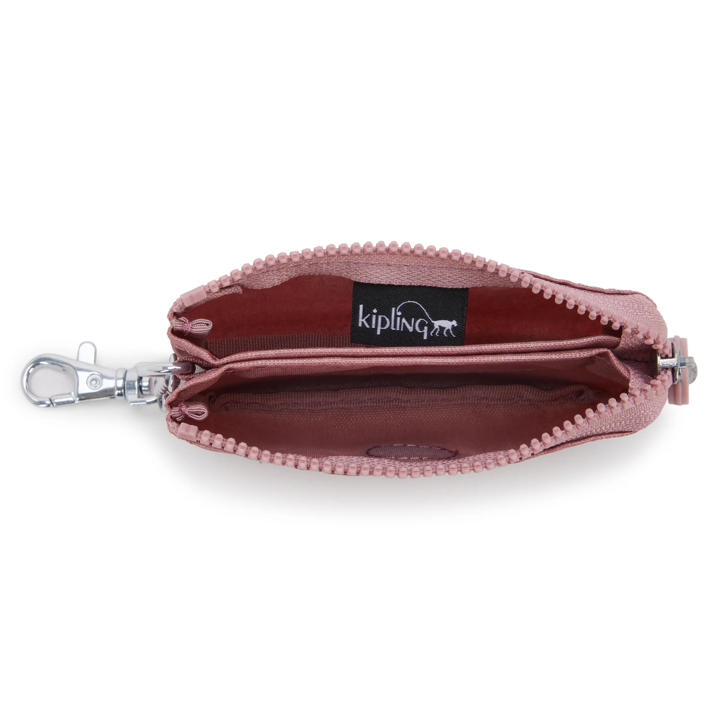 Kipling Minicrtvty in Berry Glow Metallic — angle view 2
