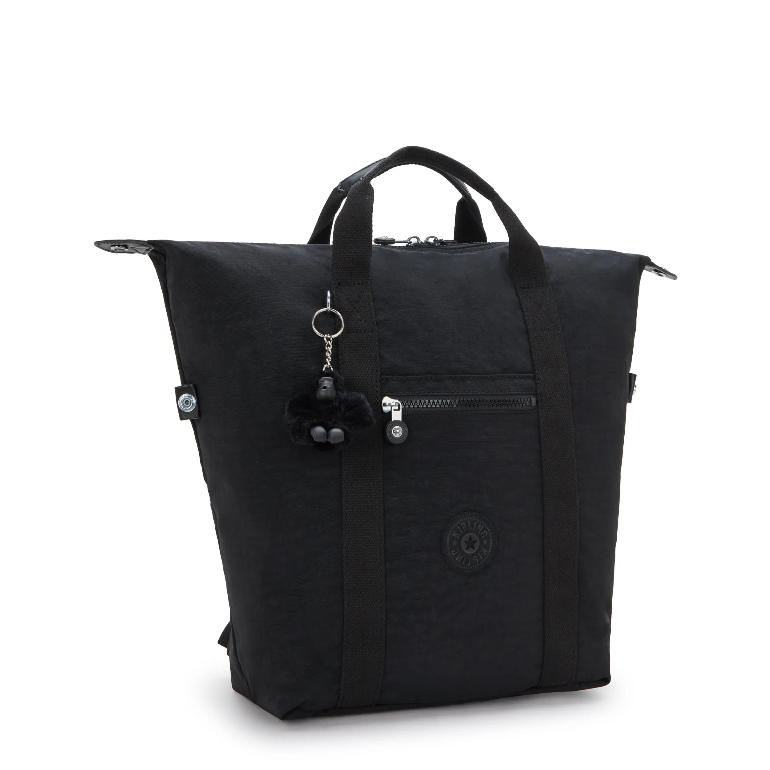 Kipling New Art Backpack in Black Noir — interior view